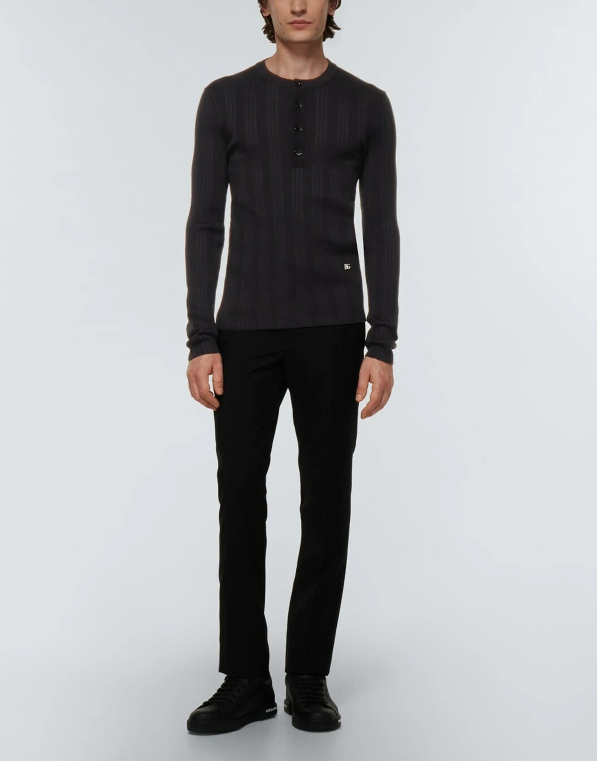 Dolce & Gabbana Silk Blend Henley Shirt - alternate view