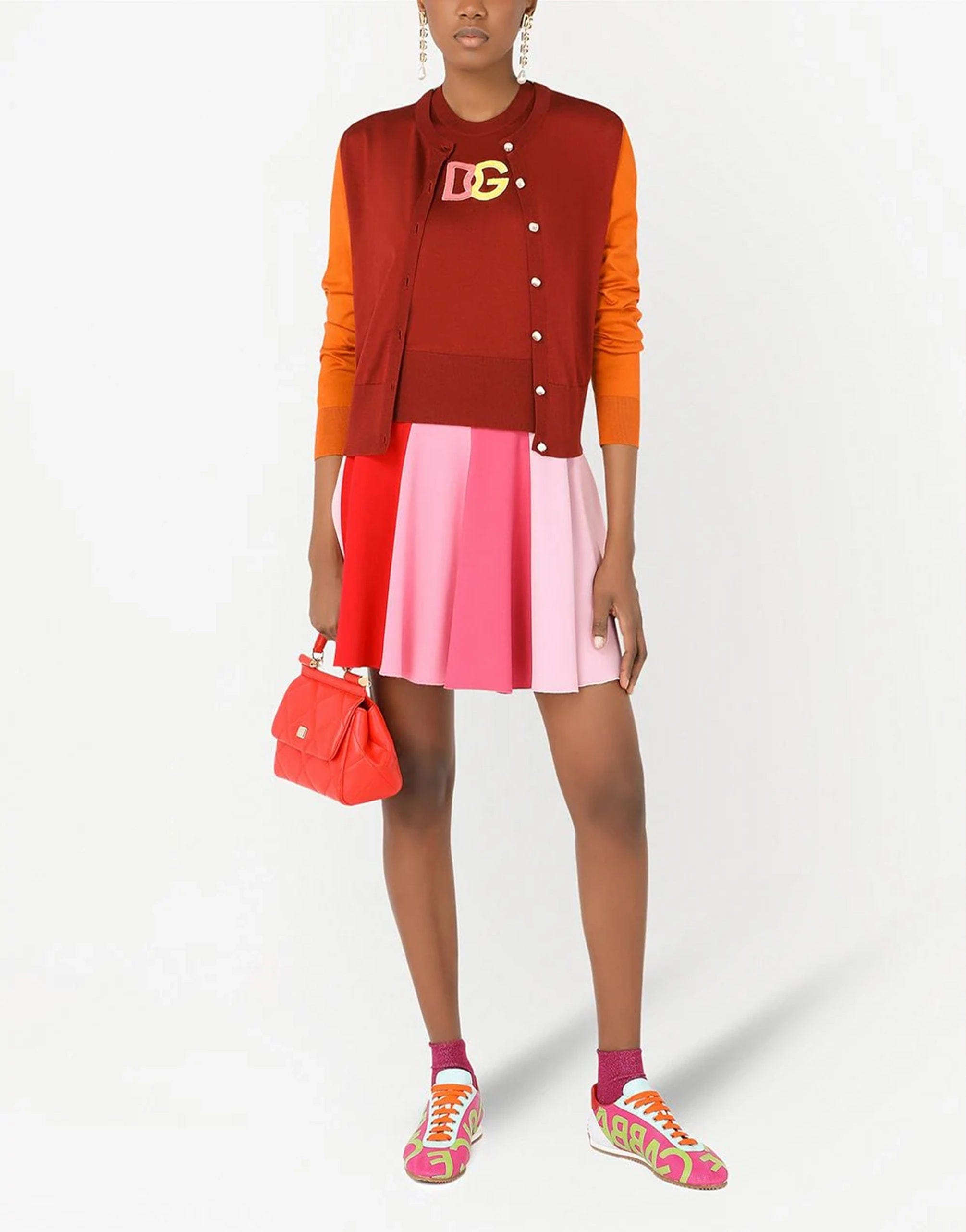 Dolce & Gabbana Silk Cardigan With Pearl DG Buttons