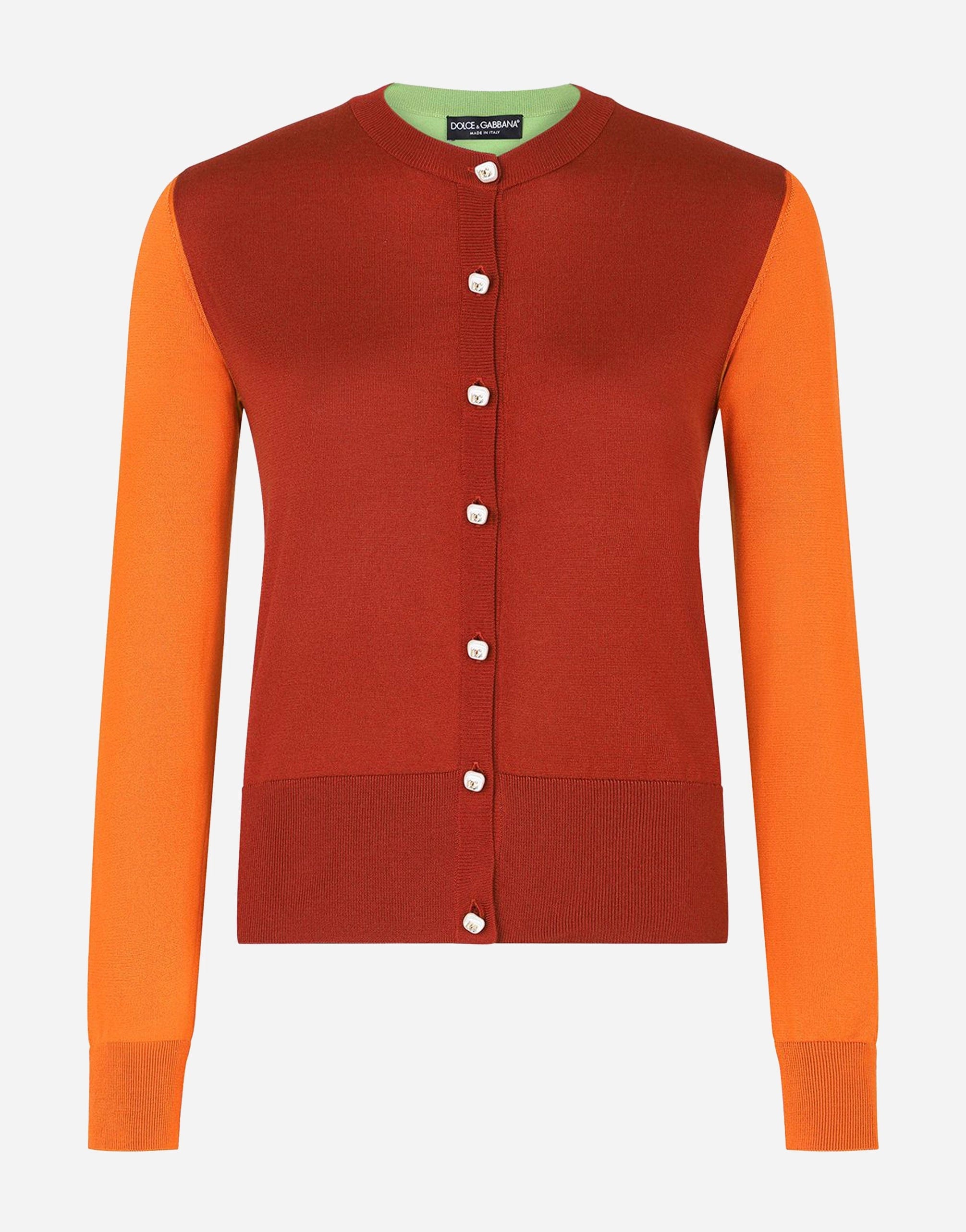 Dolce & Gabbana Silk Cardigan With Pearl DG Buttons