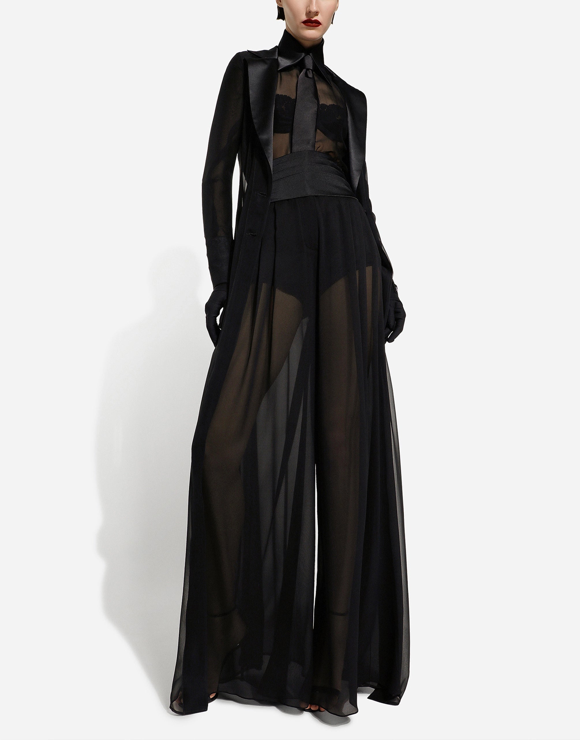 Dolce & Gabbana Silk Chiffon Duster Coat
