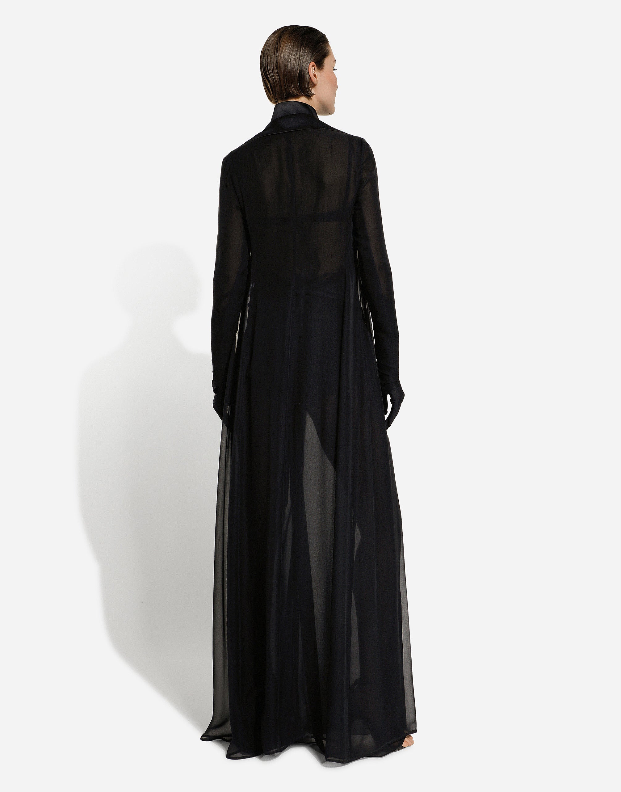 Dolce & Gabbana Silk Chiffon Duster Coat