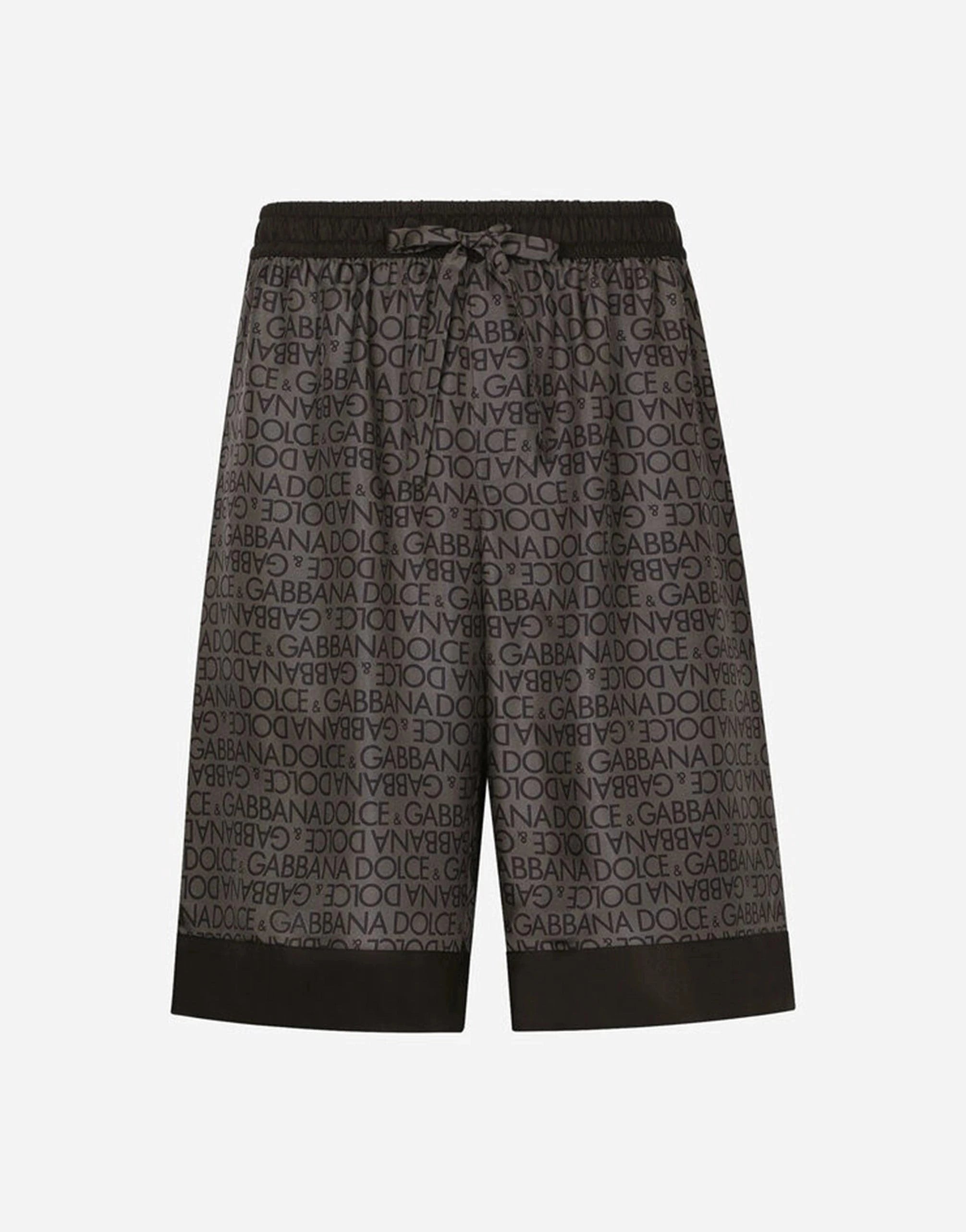 Dolce & Gabbana Silk Twill Logo Jogging Shorts