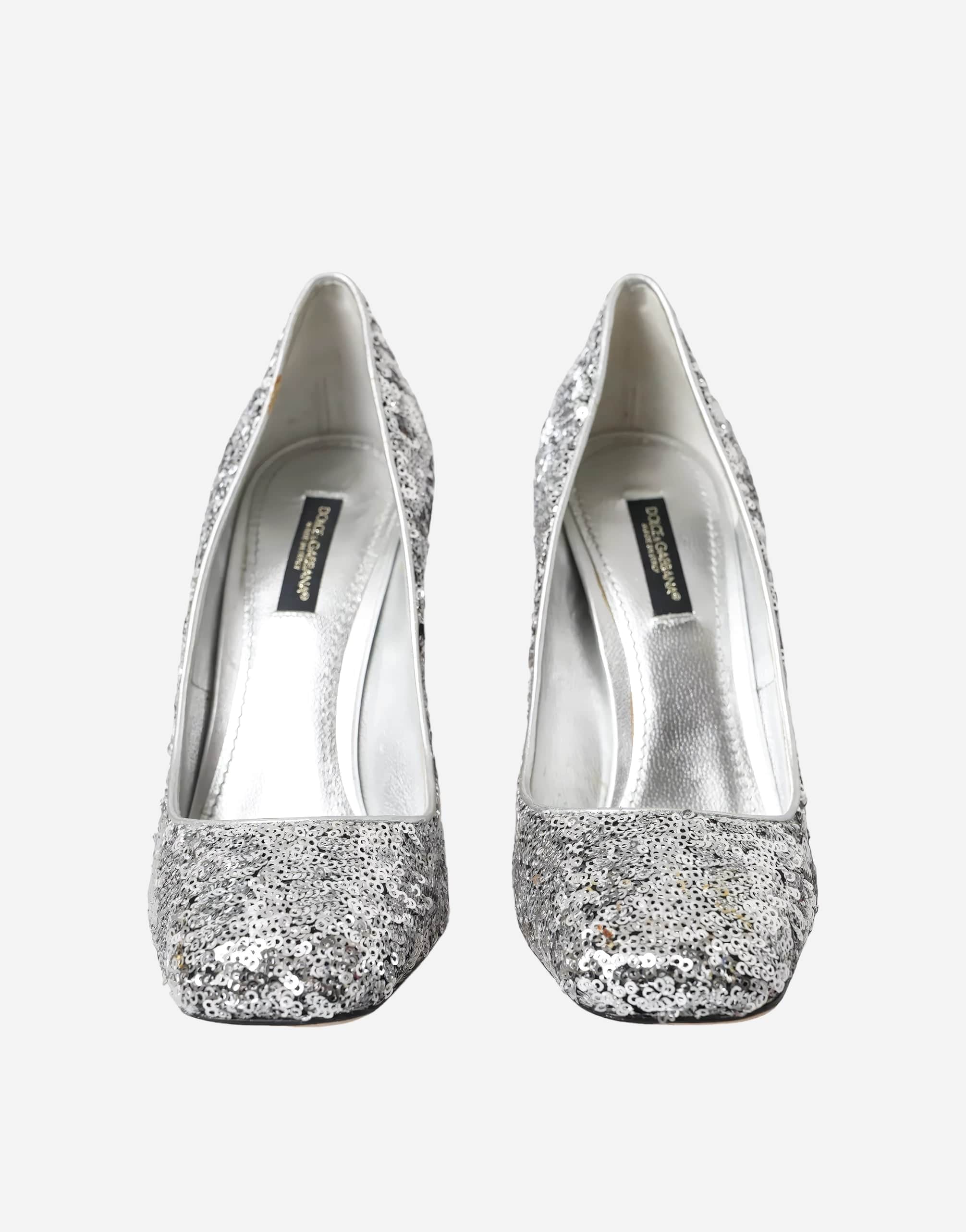 Dolce & Gabbana Silver Vally Sequins Pumps