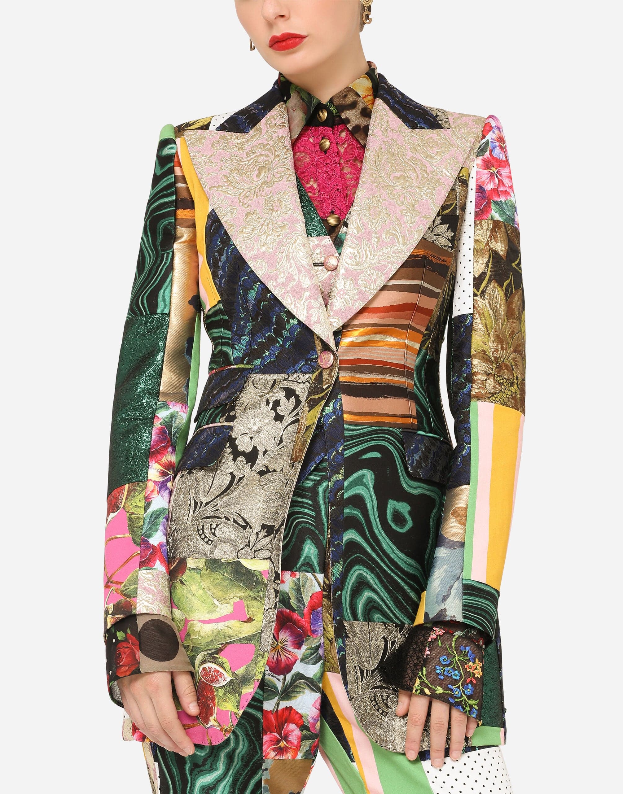 Dolce & Gabbana Single-Breasted Patchwork Blazer