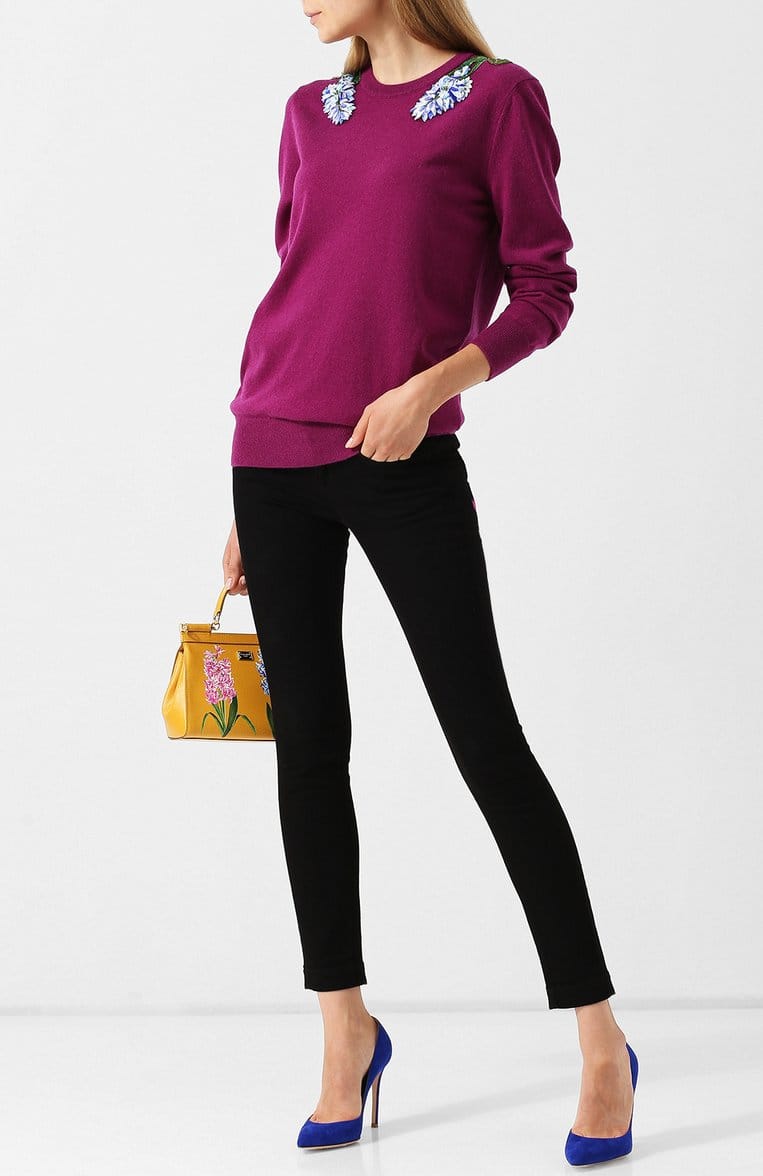 Dolce & Gabbana Skinny Jeans With Queen Logo Detail - alternate view