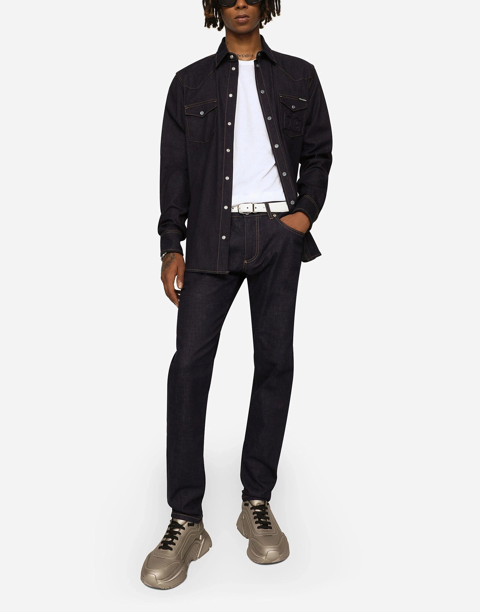 Dolce & Gabbana Slim-Fit 3D-Logo jeans