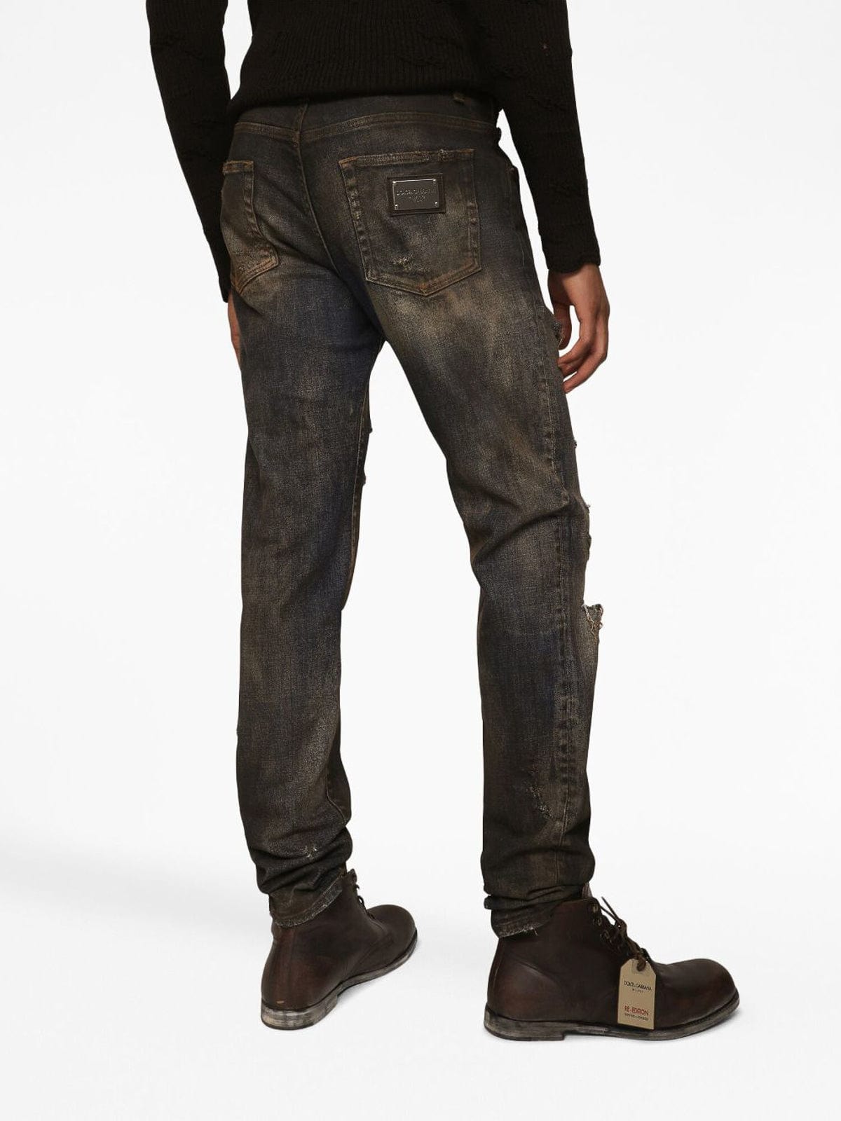 Dolce & Gabbana Slim-fit Overdyed Denim Jeans