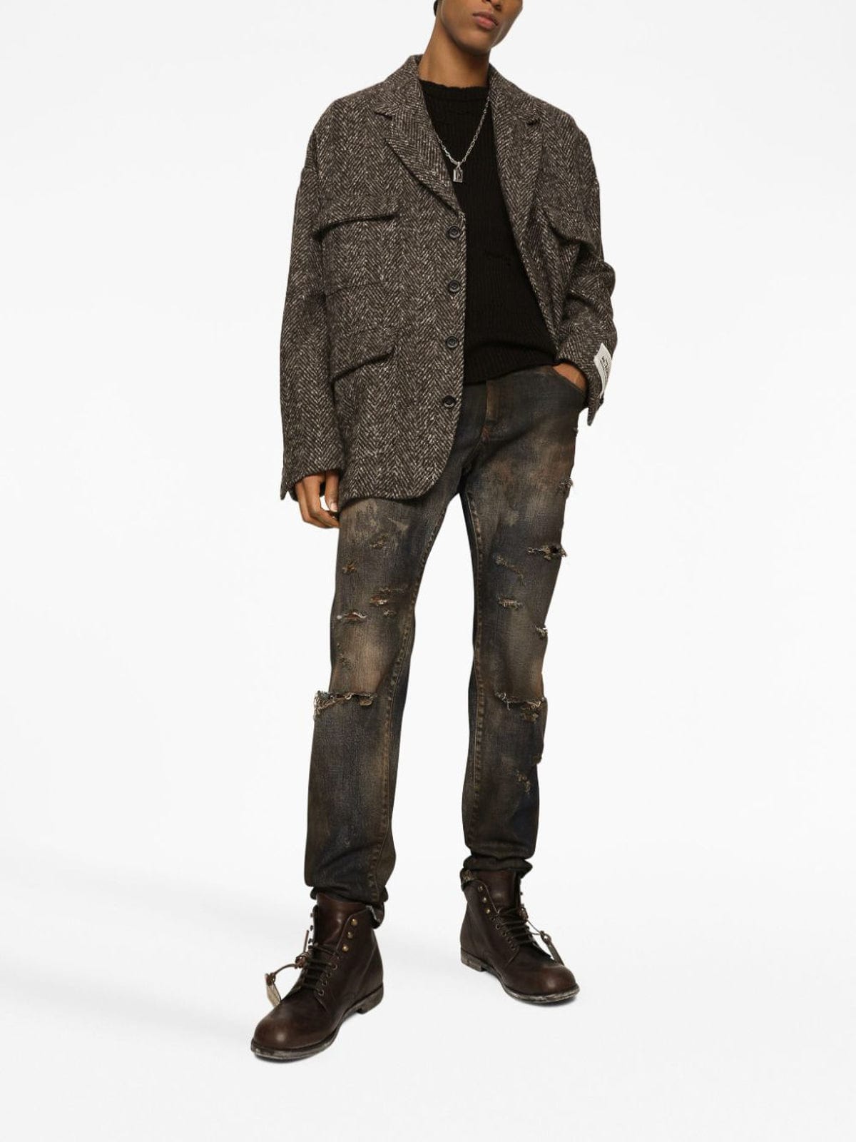 Dolce & Gabbana Slim-fit Overdyed Denim Jeans