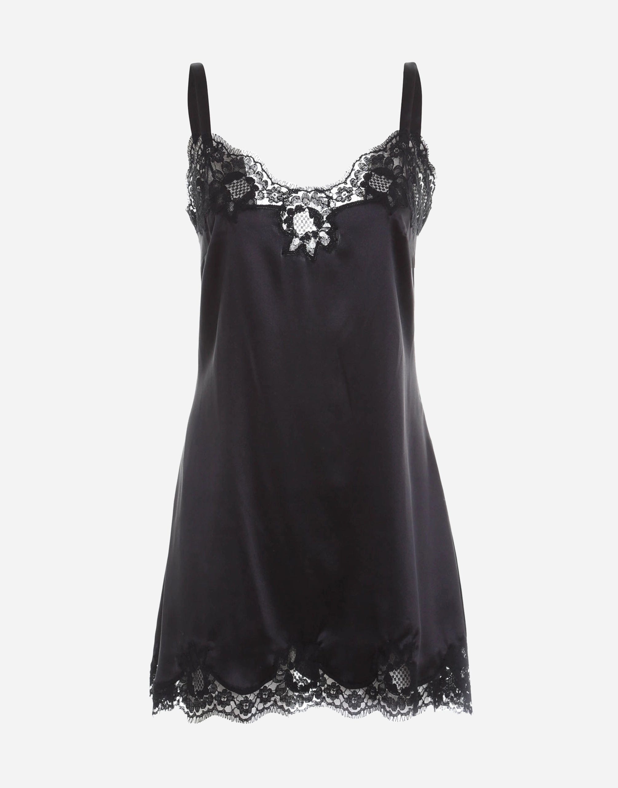 Dolce & Gabbana Slip Dress In Silk With Embroidery
