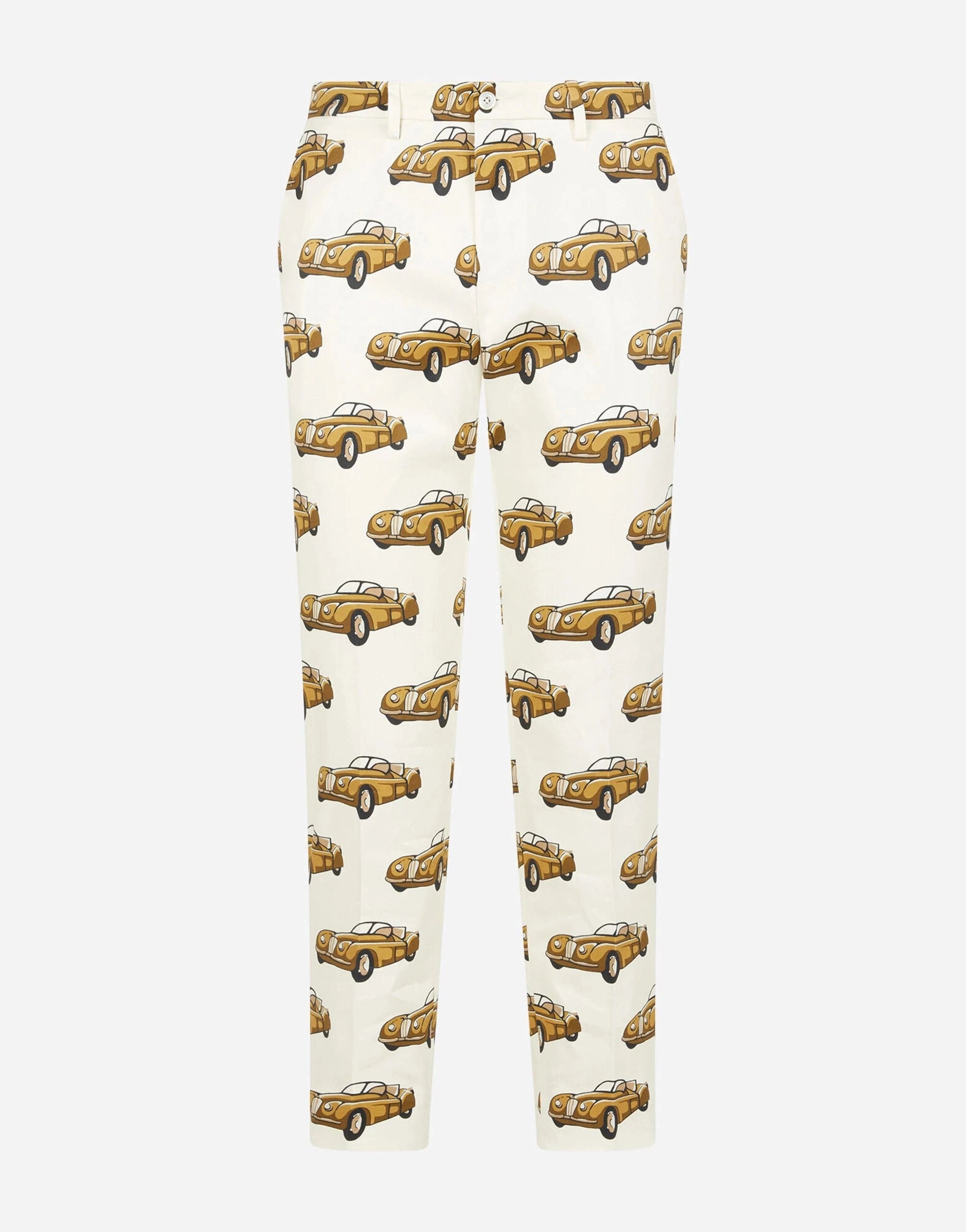 Dolce & Gabbana Small Car Print Cotton Pants