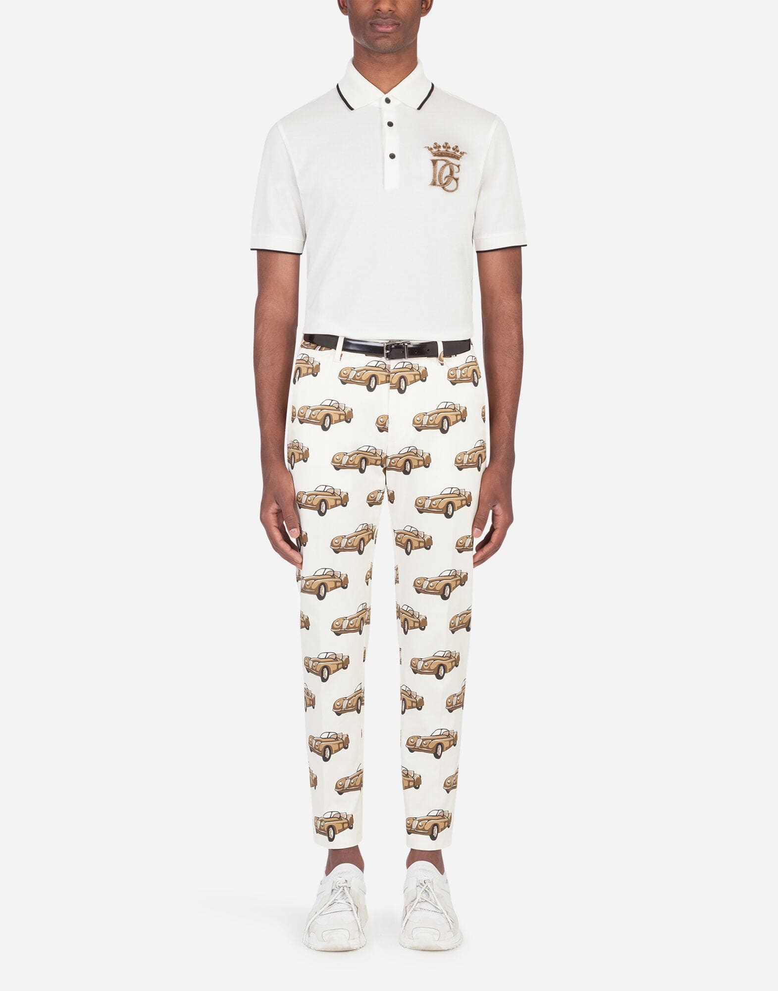Dolce & Gabbana Small Car Print Cotton Pants