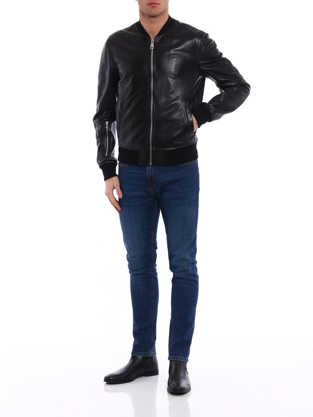 Dolce & Gabbana Soft Leather Classic Bomber Jacket