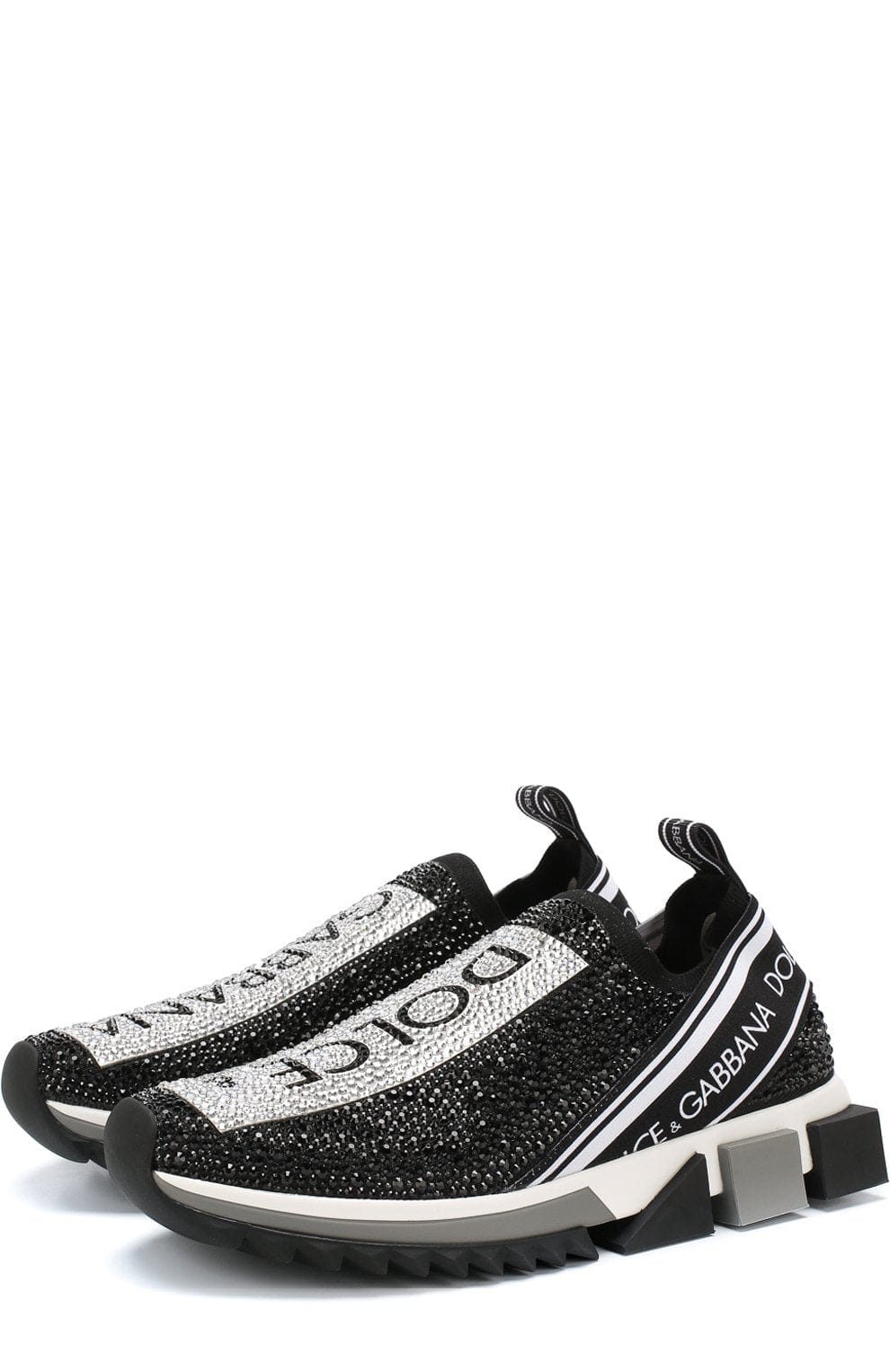 Dolce & Gabbana Sorrento Crystal Embellished Slip-On Sneakers