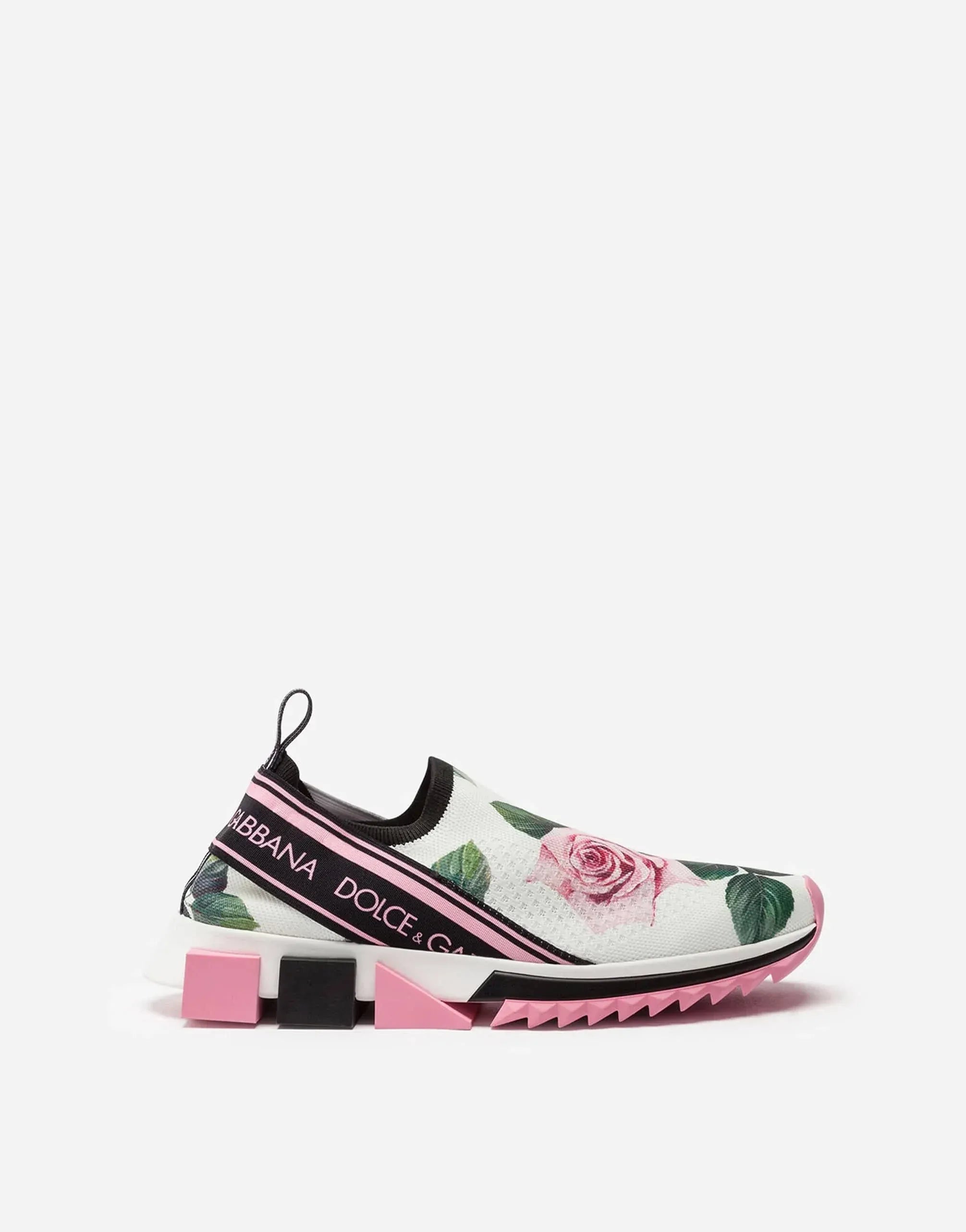 Dolce & Gabbana Sorrento Tropical Rose-Print Sneakers