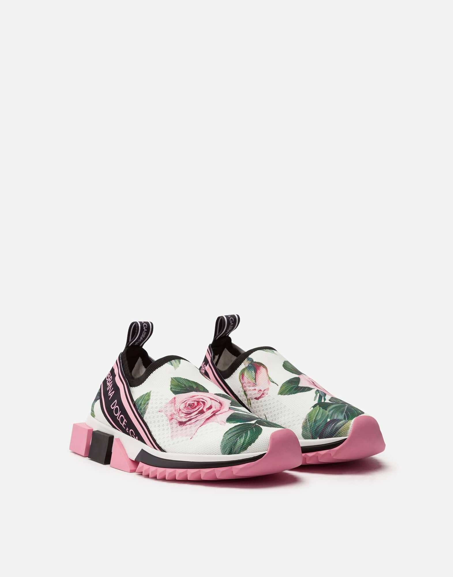Dolce & Gabbana Sorrento Tropical Rose-Print Sneakers