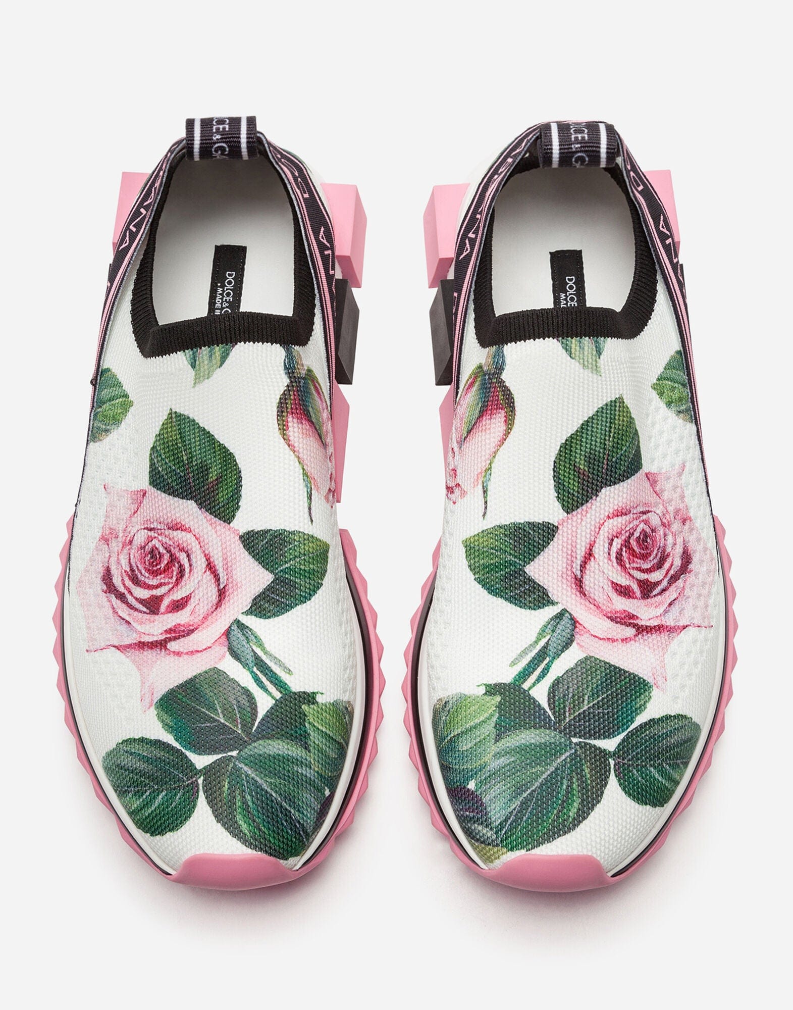 Dolce & Gabbana Sorrento Tropical Rose-Print Sneakers