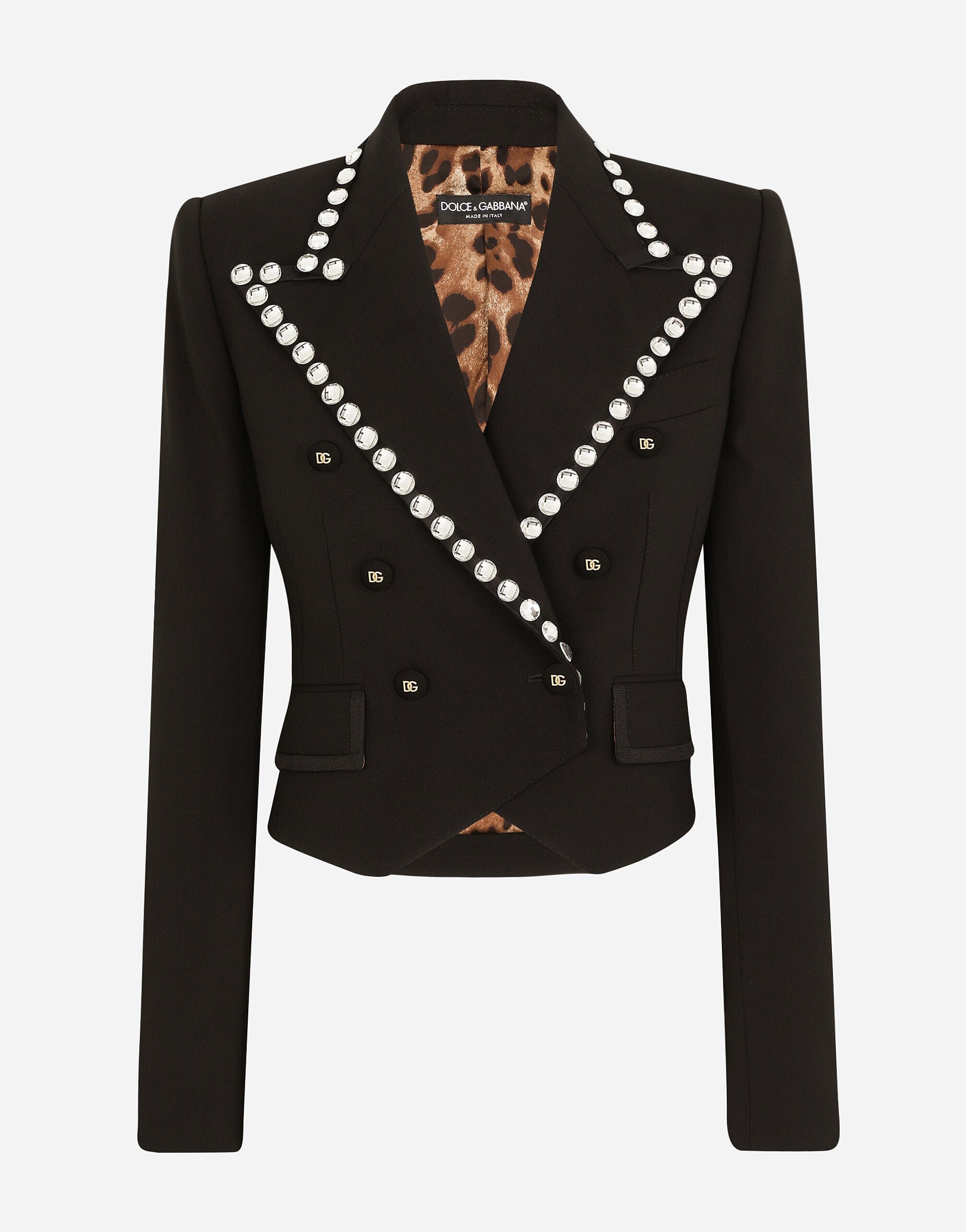 Dolce & Gabbana Spencer Crystal-Embellished Wool Jacket