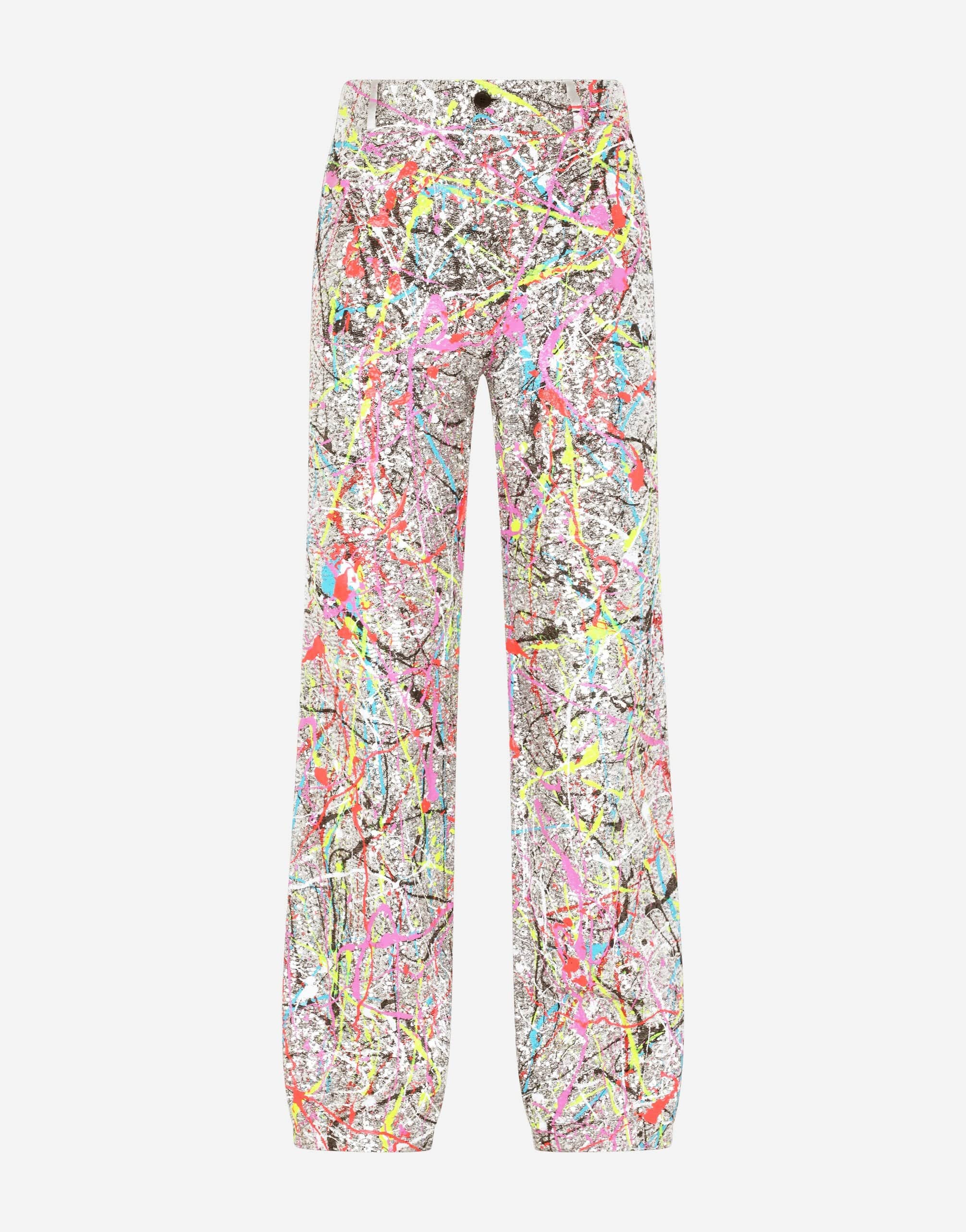 Dolce & Gabbana Splash Print Sequined Pants