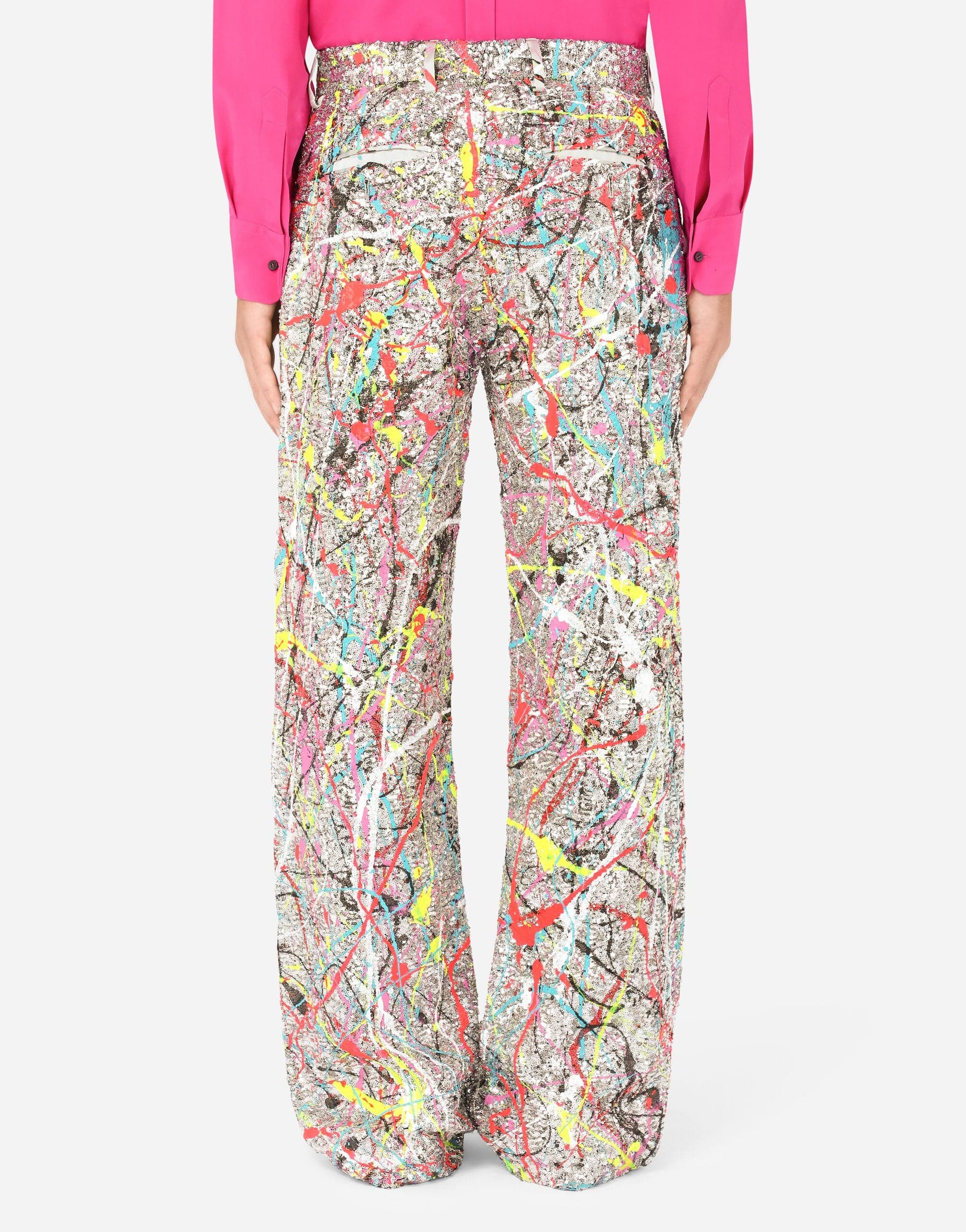 Dolce & Gabbana Splash Print Sequined Pants