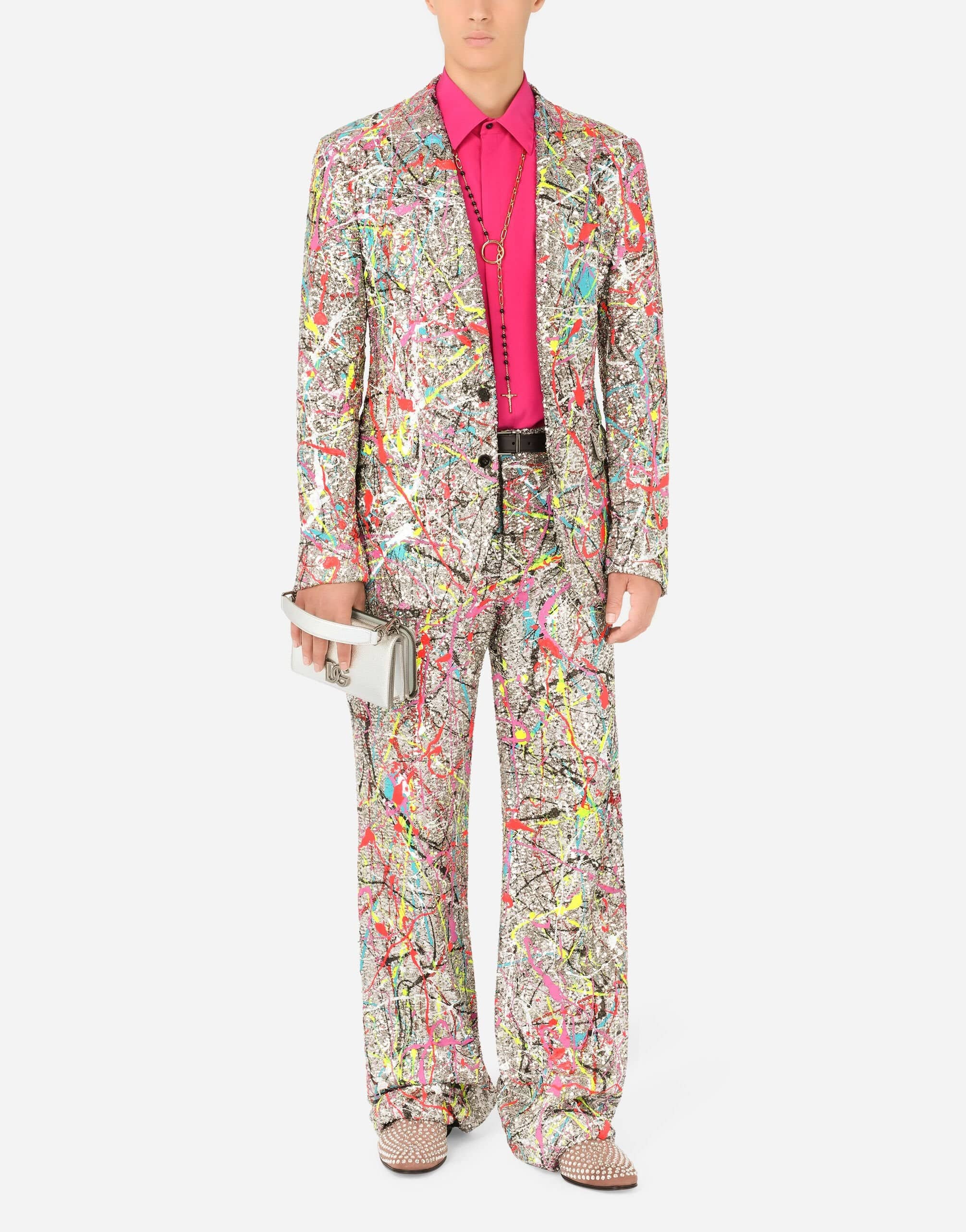 Dolce & Gabbana Splash Print Sequined Pants