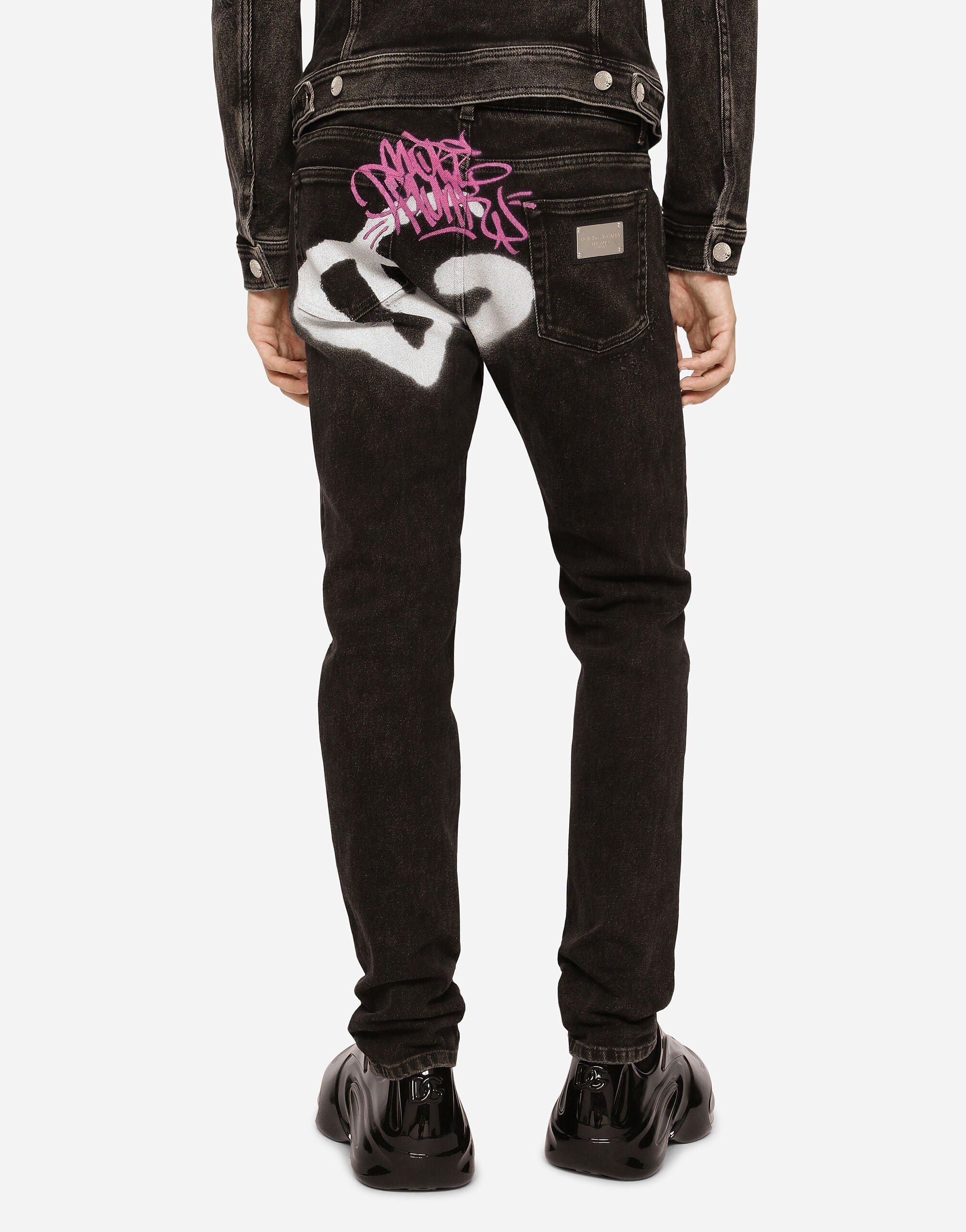 Dolce & Gabbana Spray-Paint DG Print Jeans