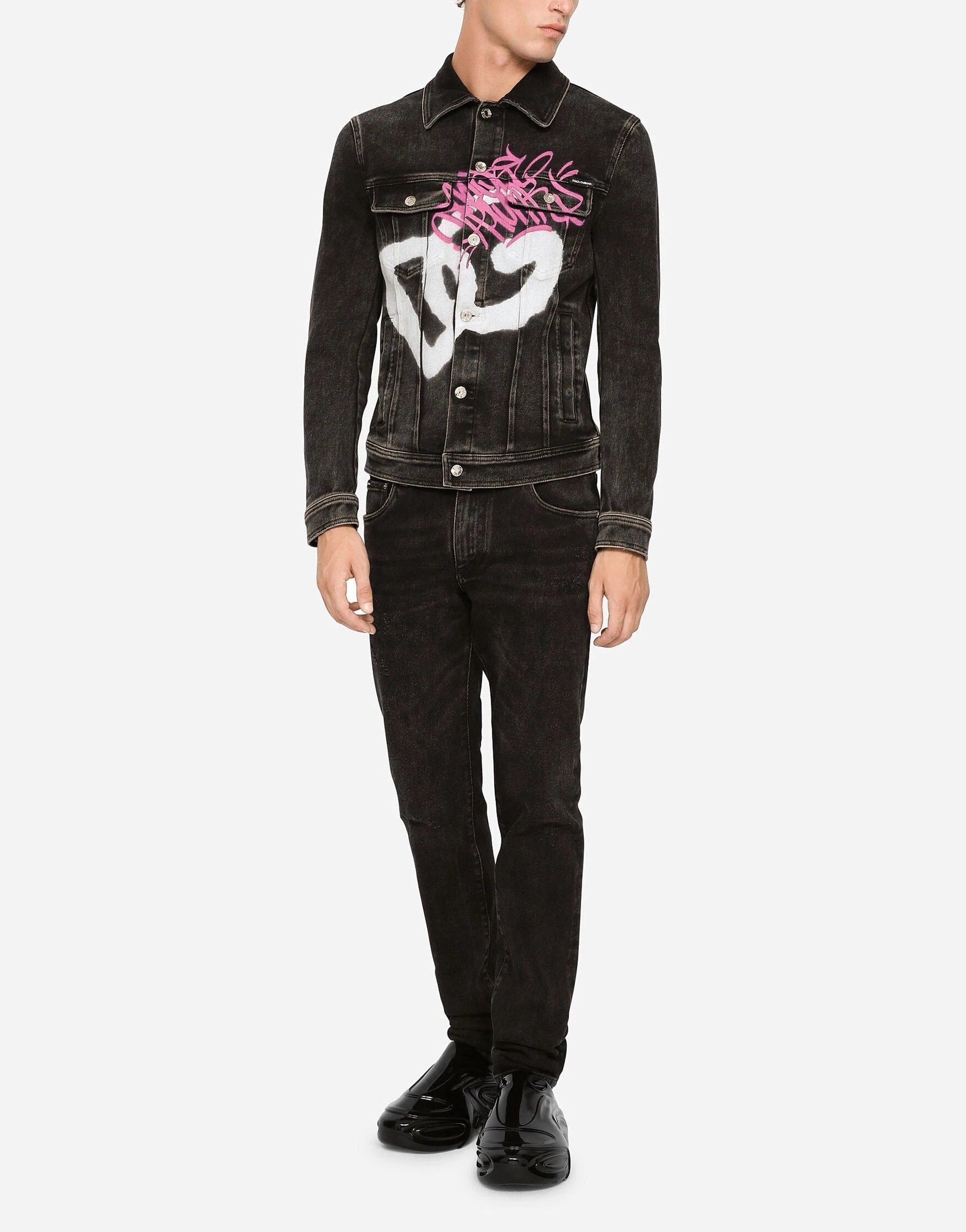 Dolce & Gabbana Spray-Paint DG Print Jeans