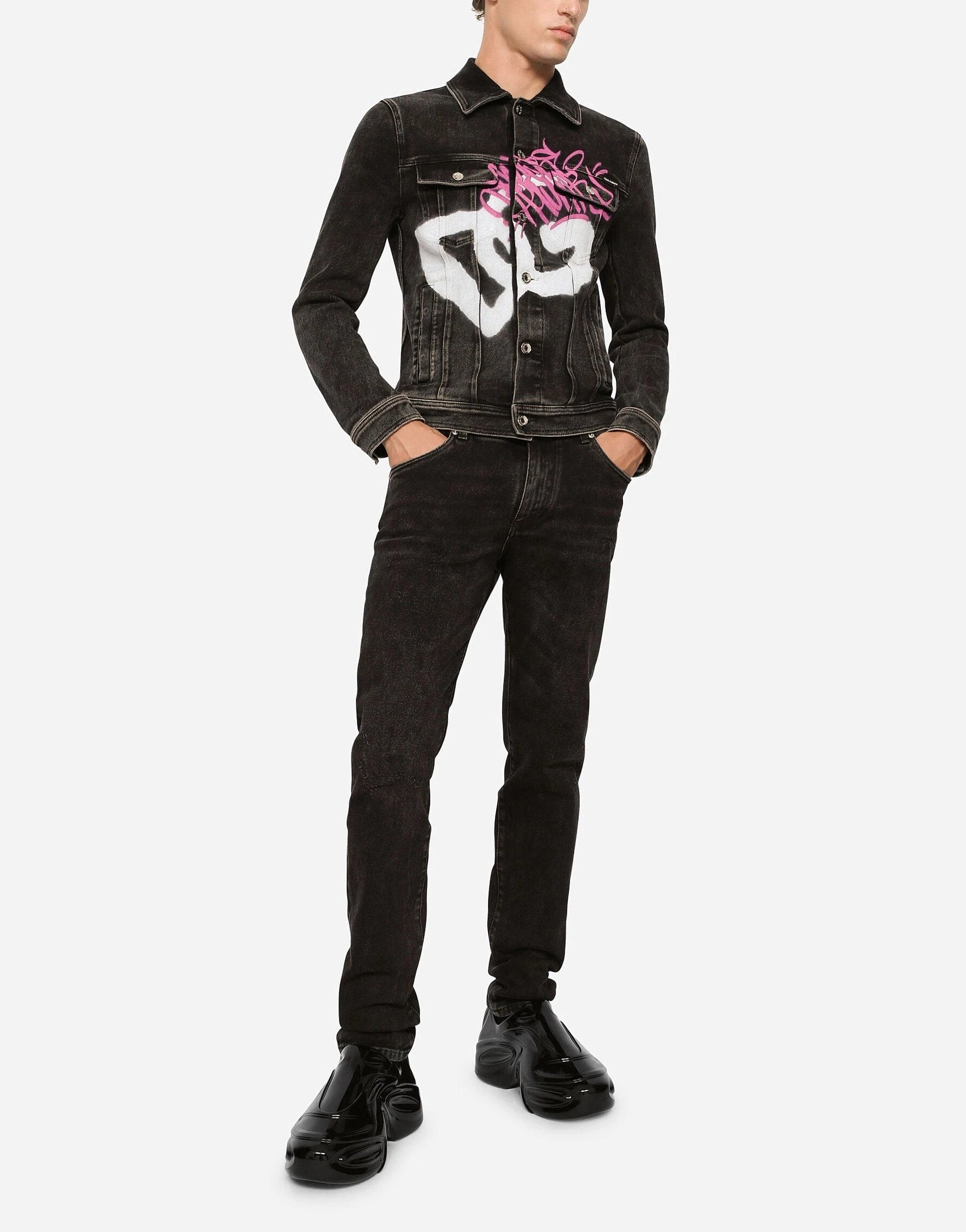 Dolce & Gabbana Spray-Paint DG Print Jeans