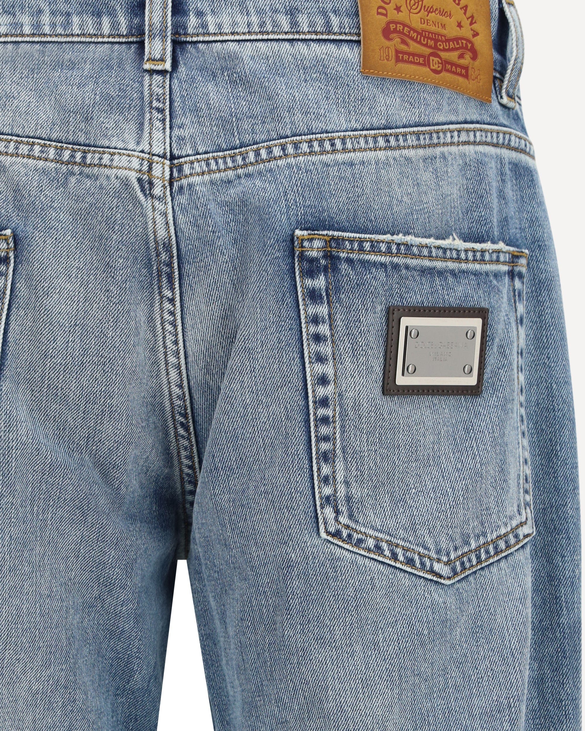 Dolce & Gabbana Straight Jeans With Logo Plaque