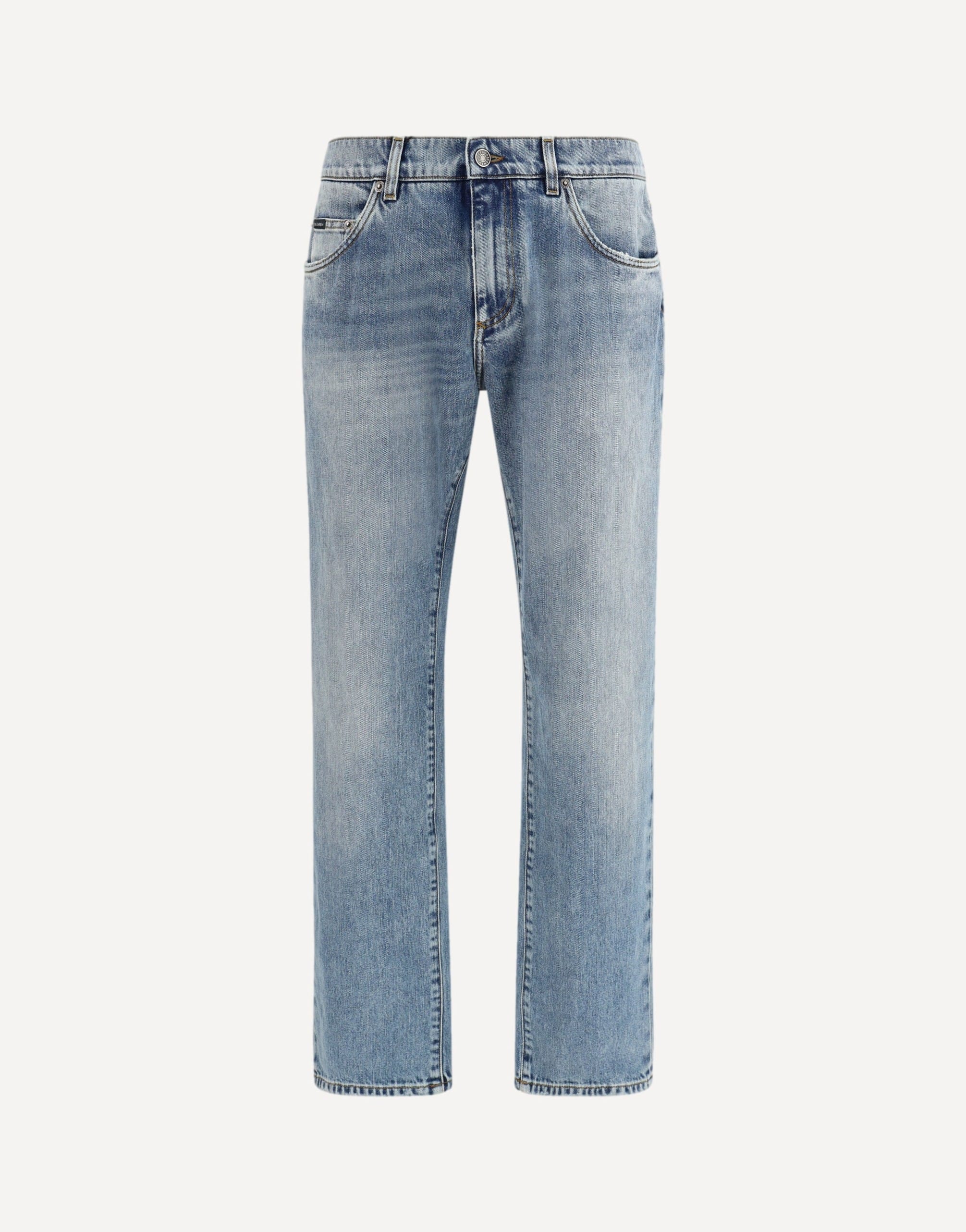 Dolce & Gabbana Straight Jeans With Logo Plaque