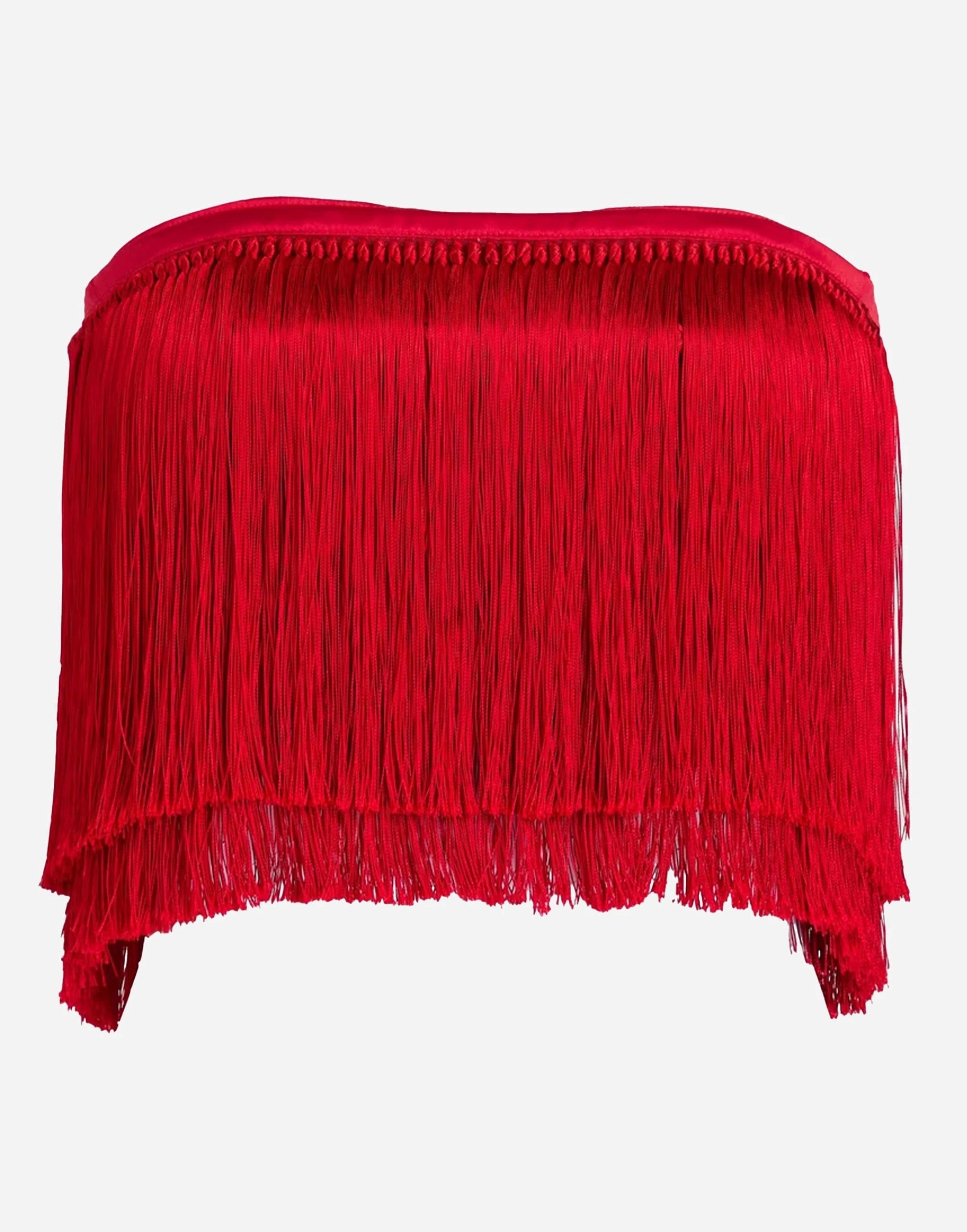 Dolce & Gabbana Strapless Fringed Silk Satin Top