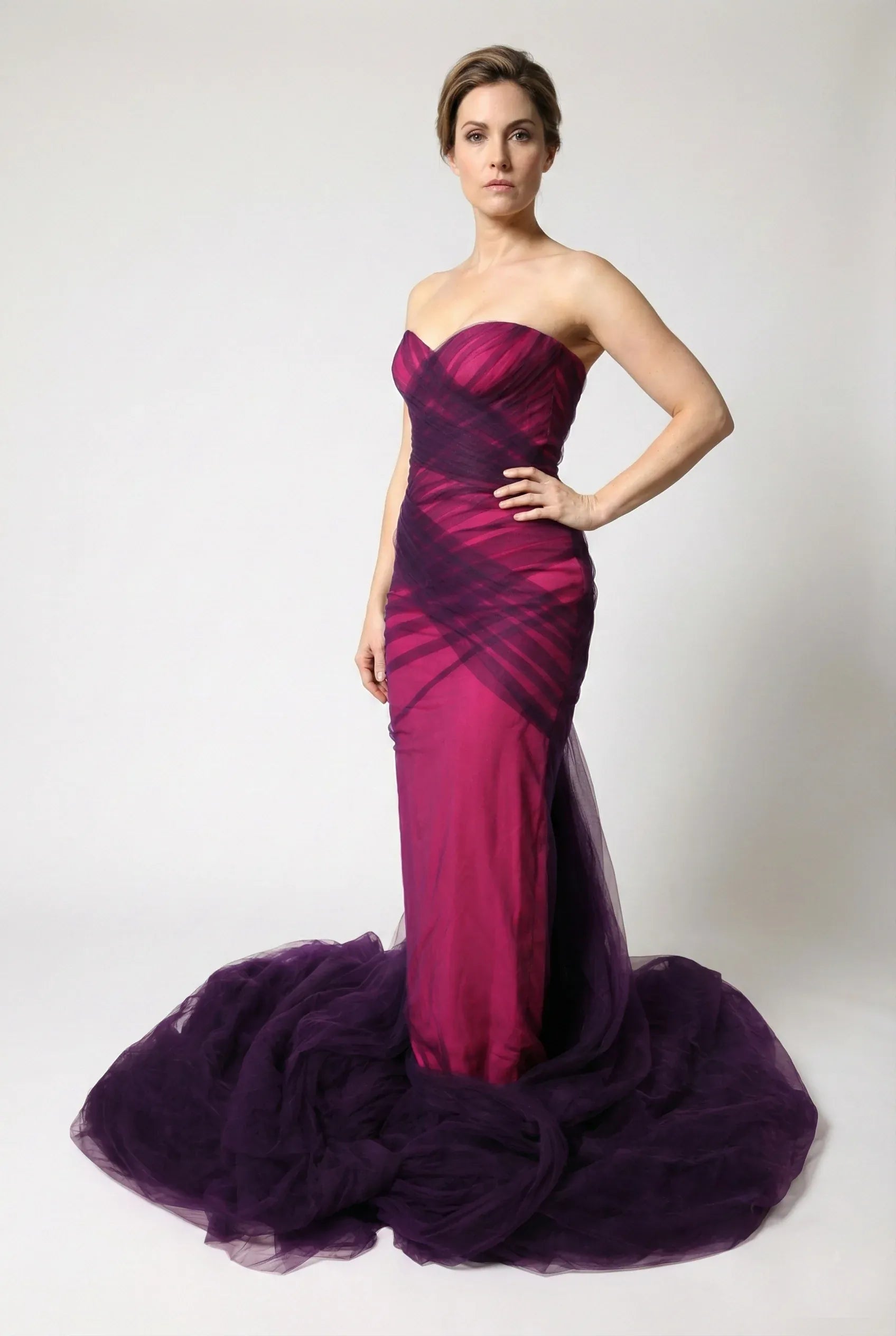 Dolce & Gabbana Strapless Ombre Tulle Mermaid Gown