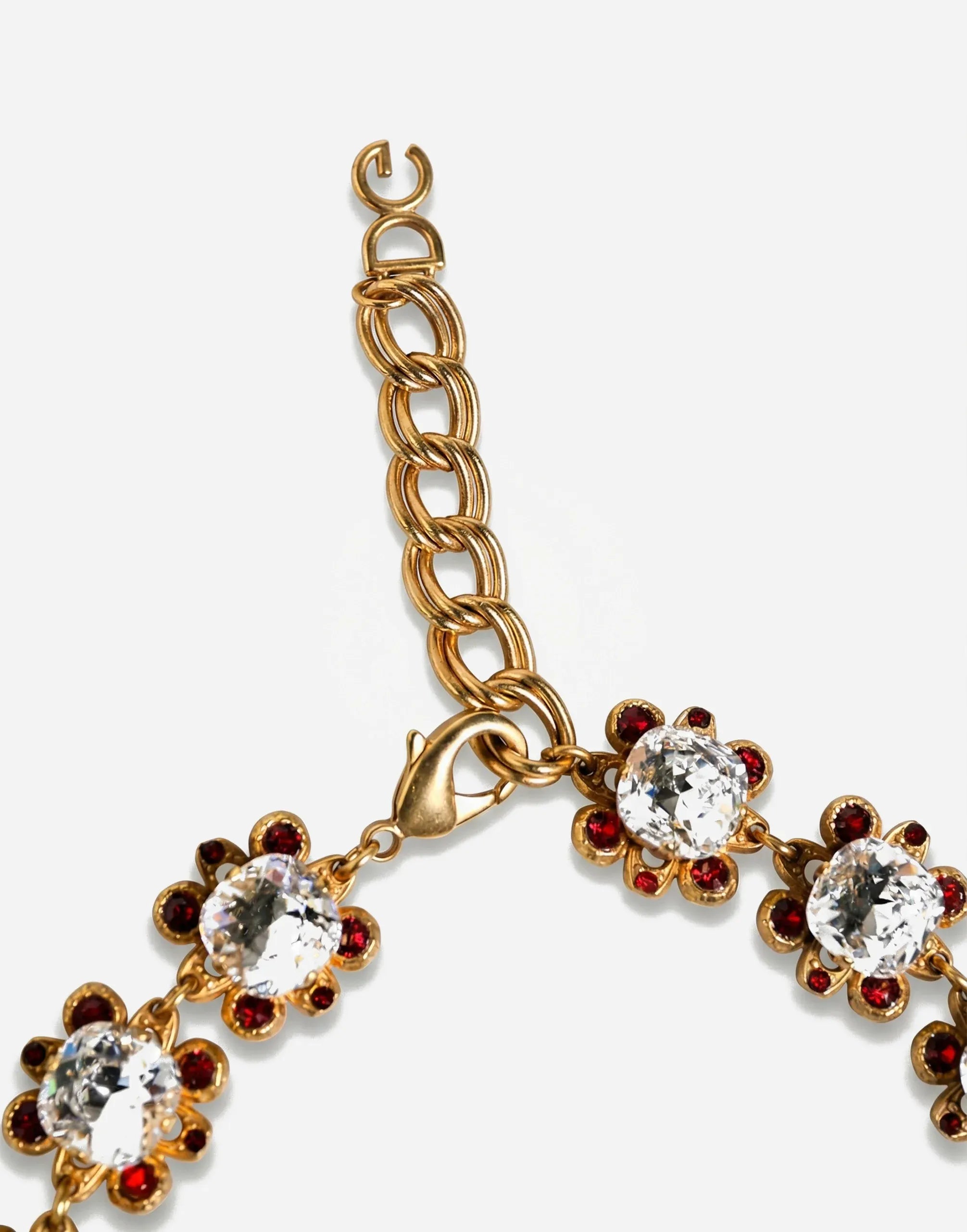 Dolce & Gabbana Strawberry & Floral Crystal Statement Necklace