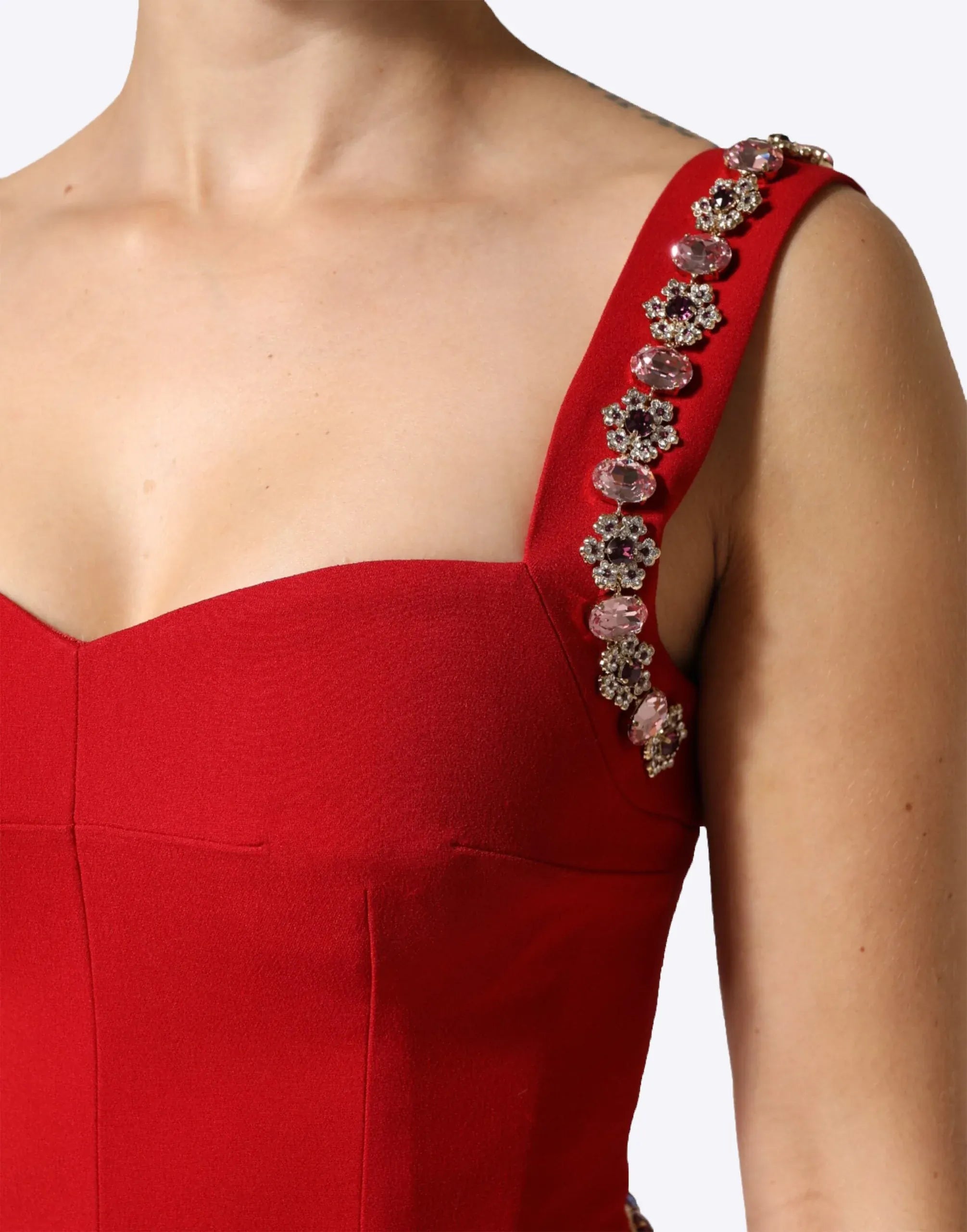 Dolce & Gabbana Stretch-Cady Crystal-Embellished Mermaid Gown