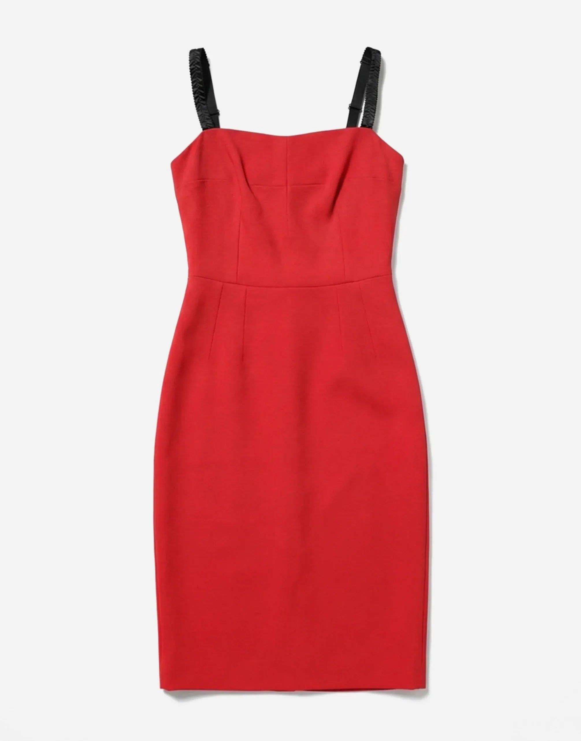 Dolce & Gabbana Stretch-Cady Ruched Straps Sheath Dress