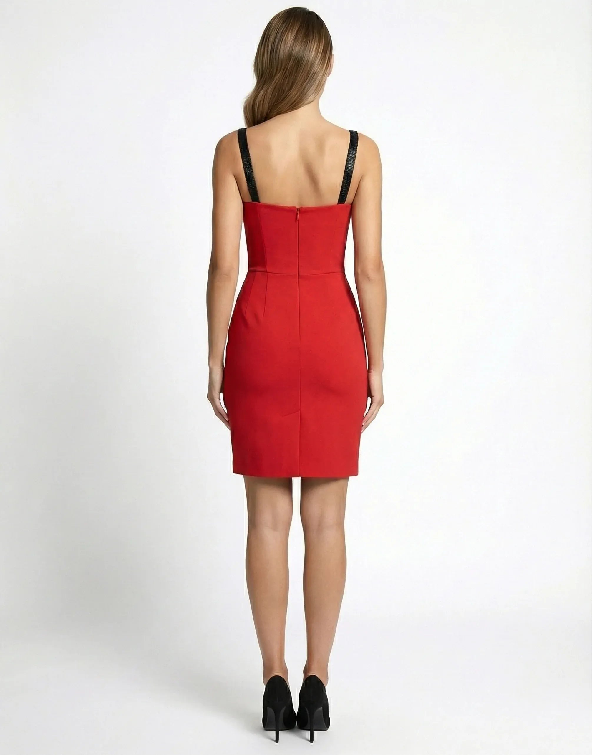 Dolce & Gabbana Stretch-Cady Ruched Straps Sheath Dress