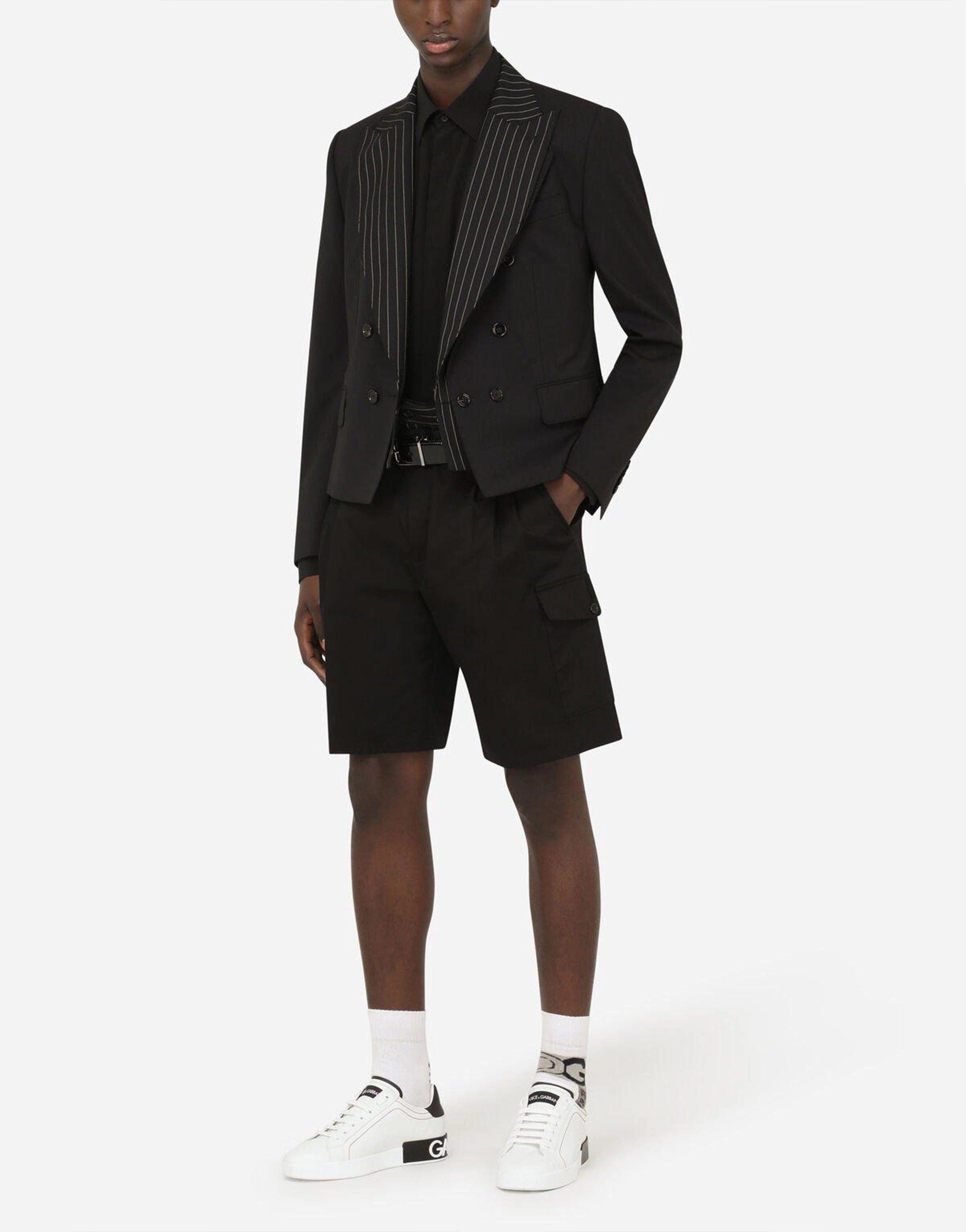 Dolce & Gabbana Stretch Cotton Shorts With Double Belt