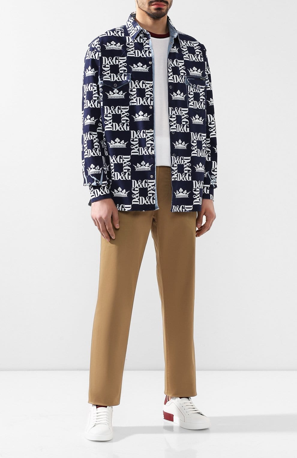 Dolce & Gabbana Stretch Denim Logo Shirt