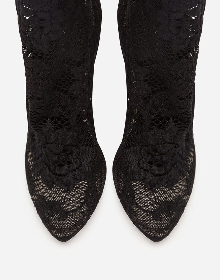 Dolce & Gabbana Stretch Lace Grain Booties