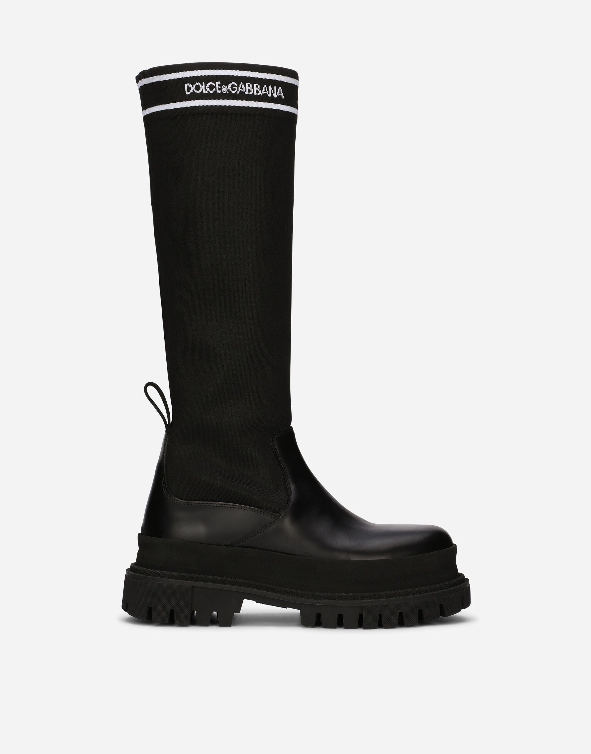 Dolce & Gabbana Stretch Mesh Leather Boots