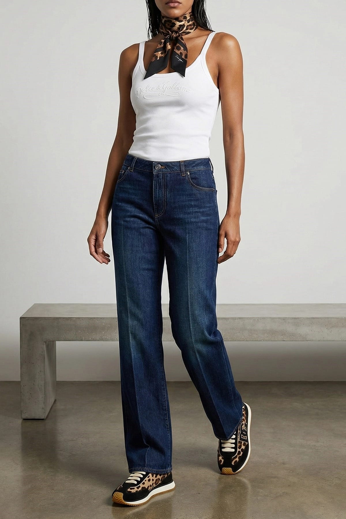 Dolce & Gabbana Uitgerekte Trompe L'Oeil Jeans - alternate view