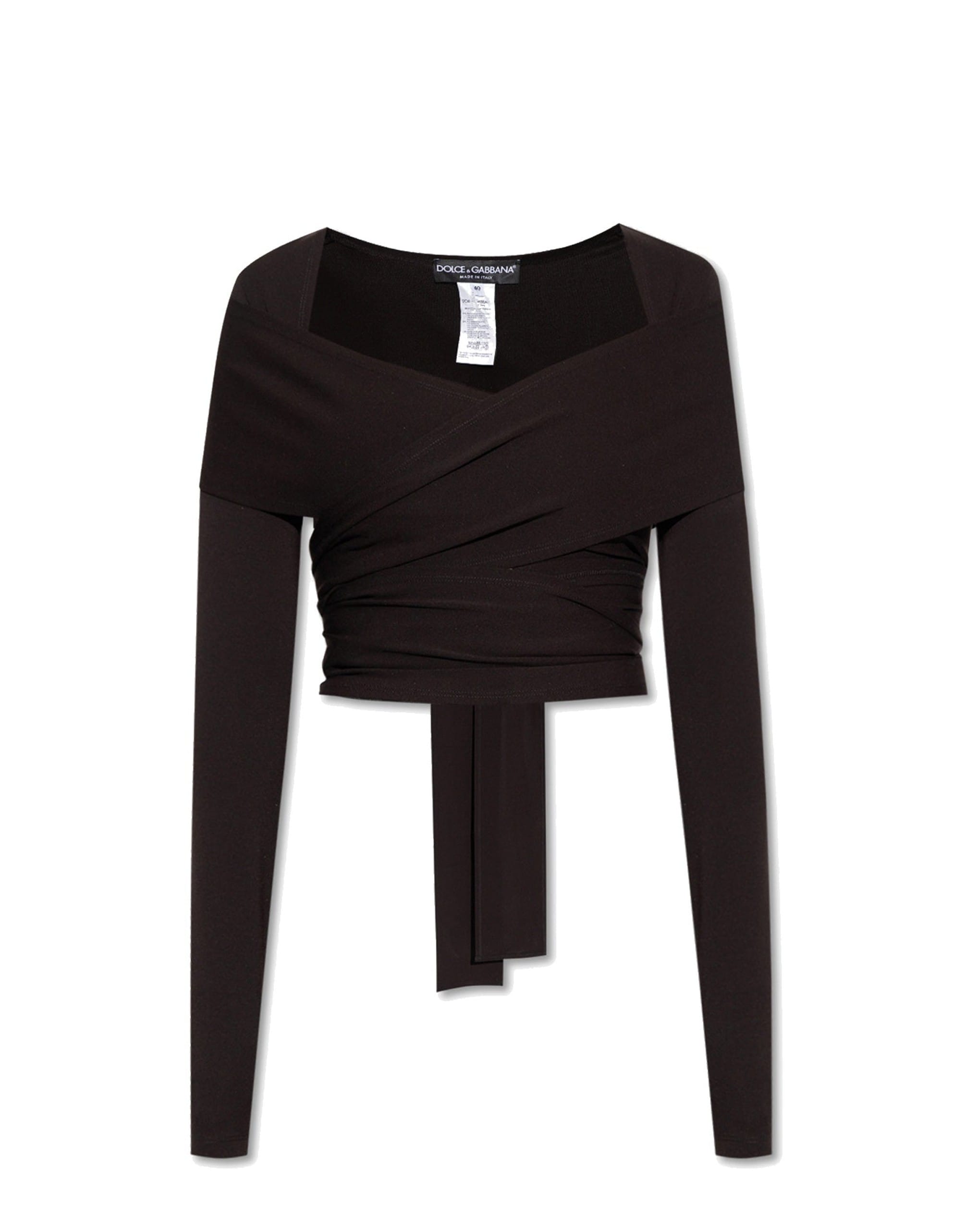 Dolce & Gabbana Stretchy Long Sleeve Lace-Up Top