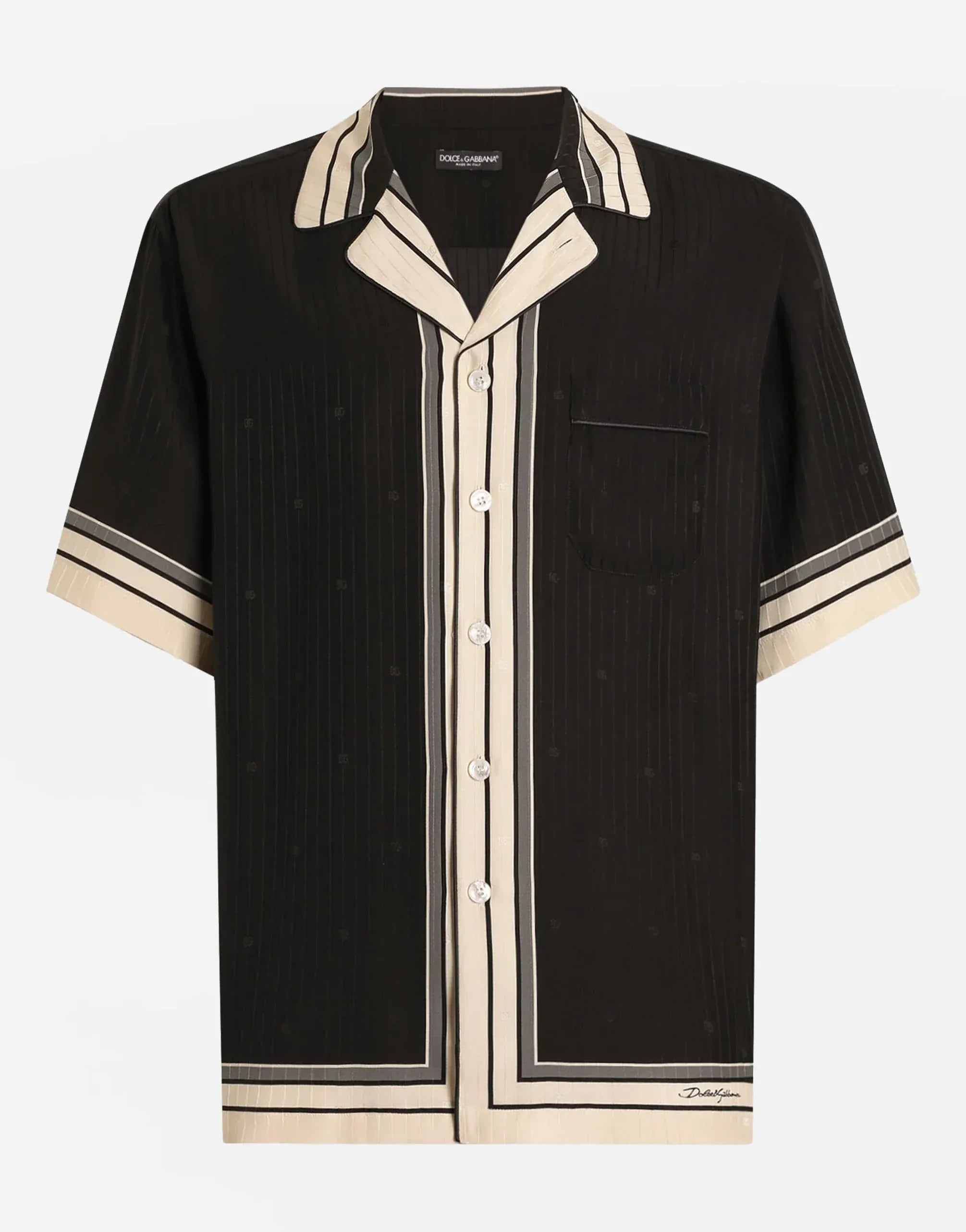 Dolce & Gabbana Stripe-Print Hawaii Logo Shirt