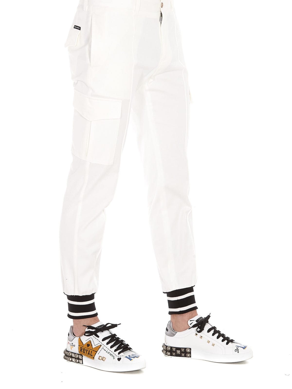 Dolce & Gabbana Striped Bottom Cargo Track Pants