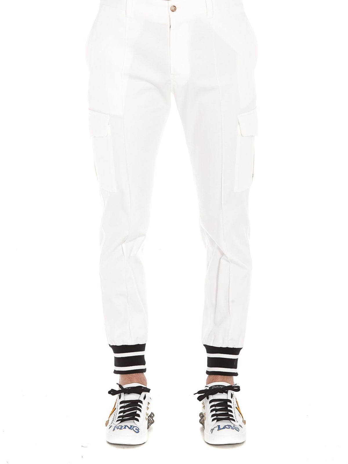 Dolce & Gabbana Striped Bottom Cargo Track Pants