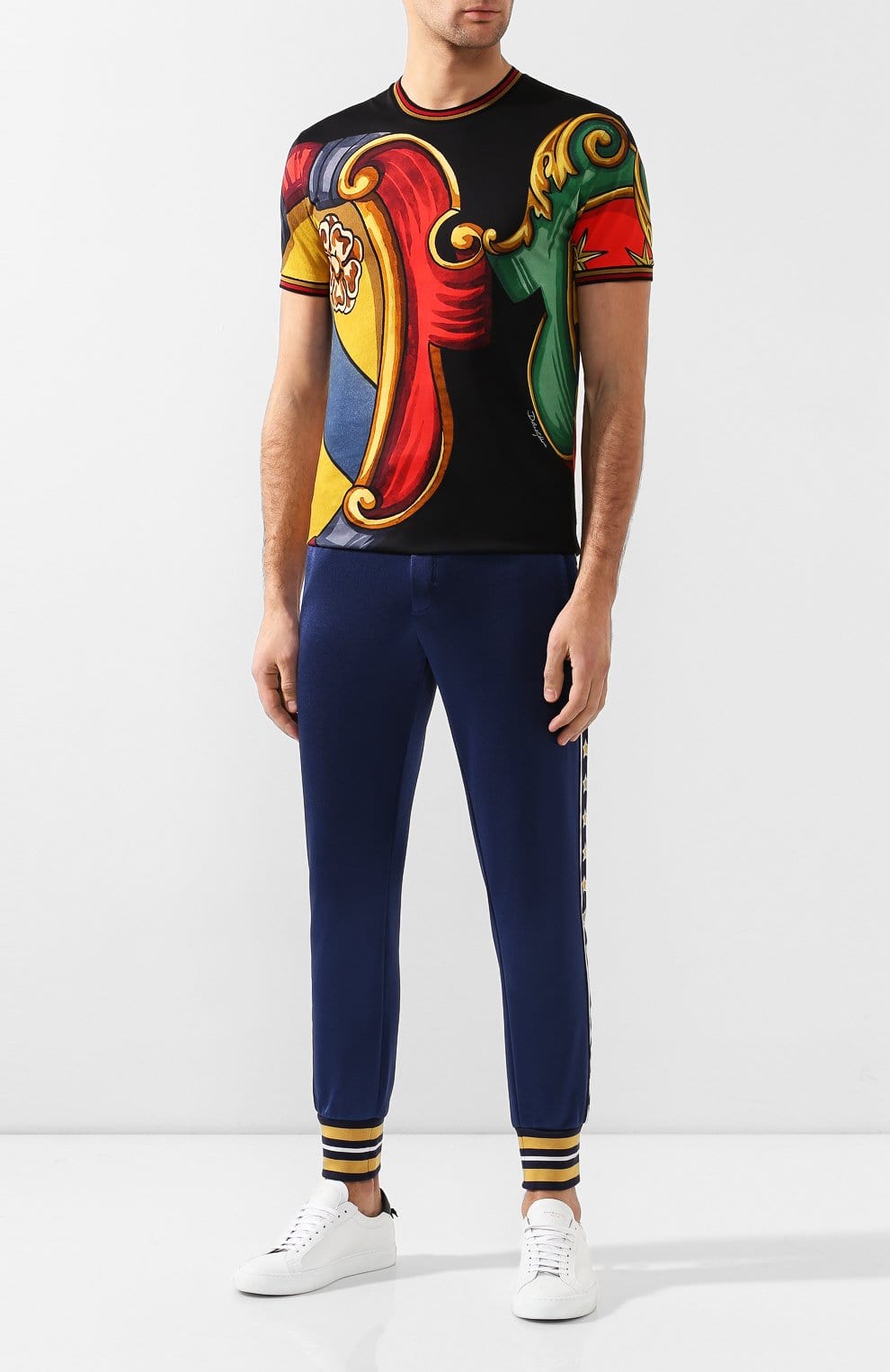 Dolce & Gabbana Striped Cotton-Blend Track Pants