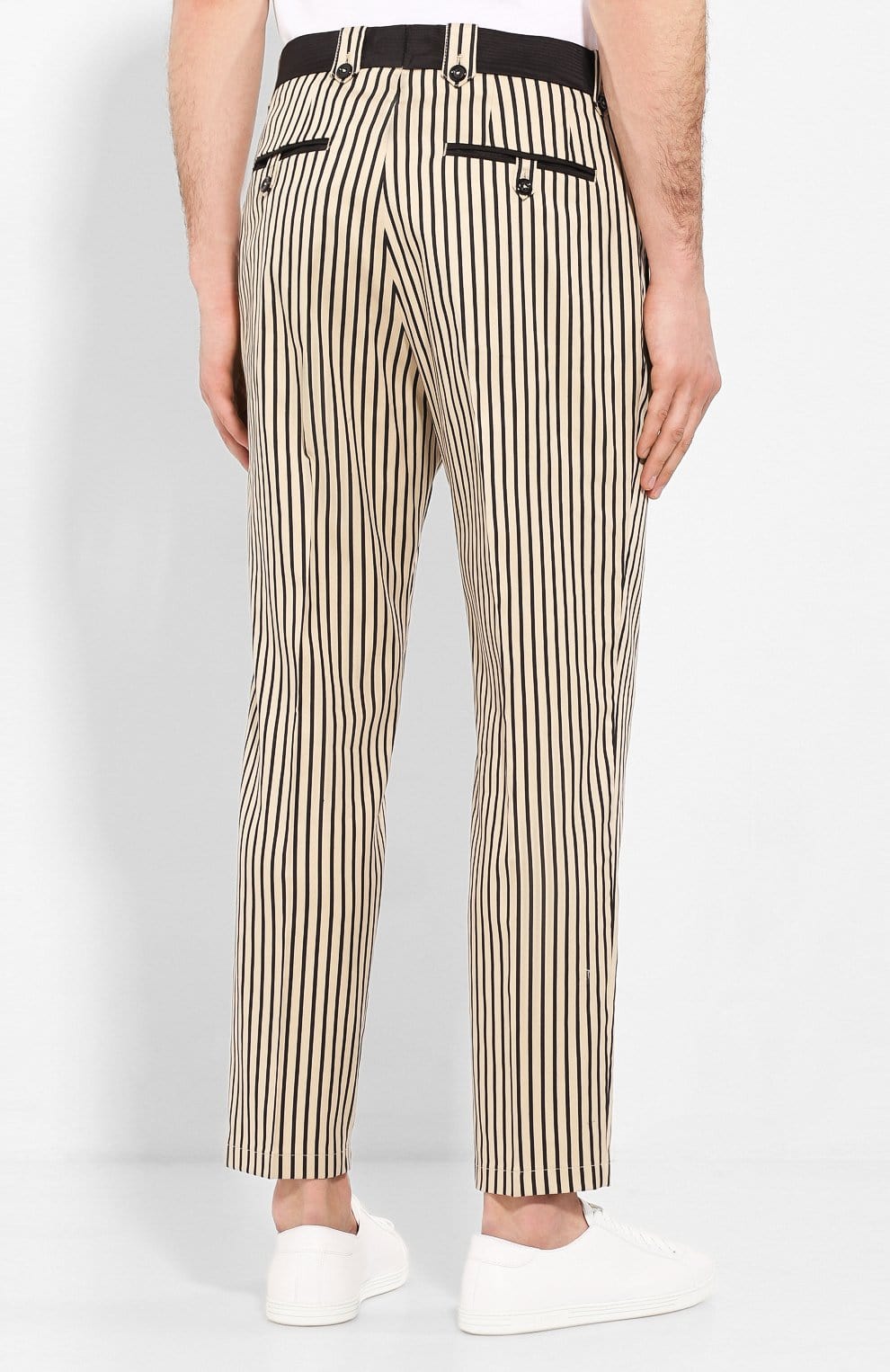 Dolce & Gabbana Striped Cotton Tapered Trousers