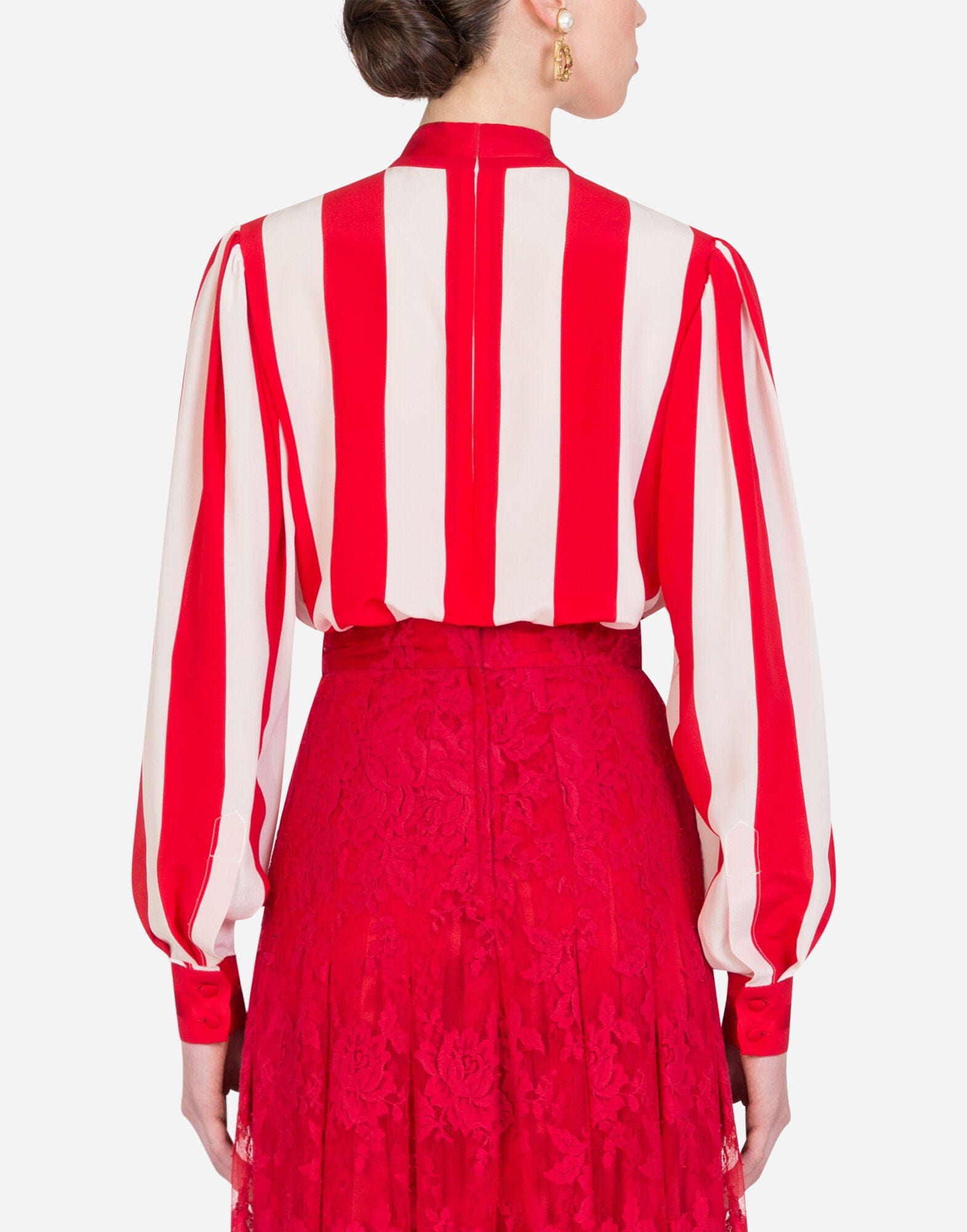 Dolce & Gabbana Striped Crepe De Chine Blouse