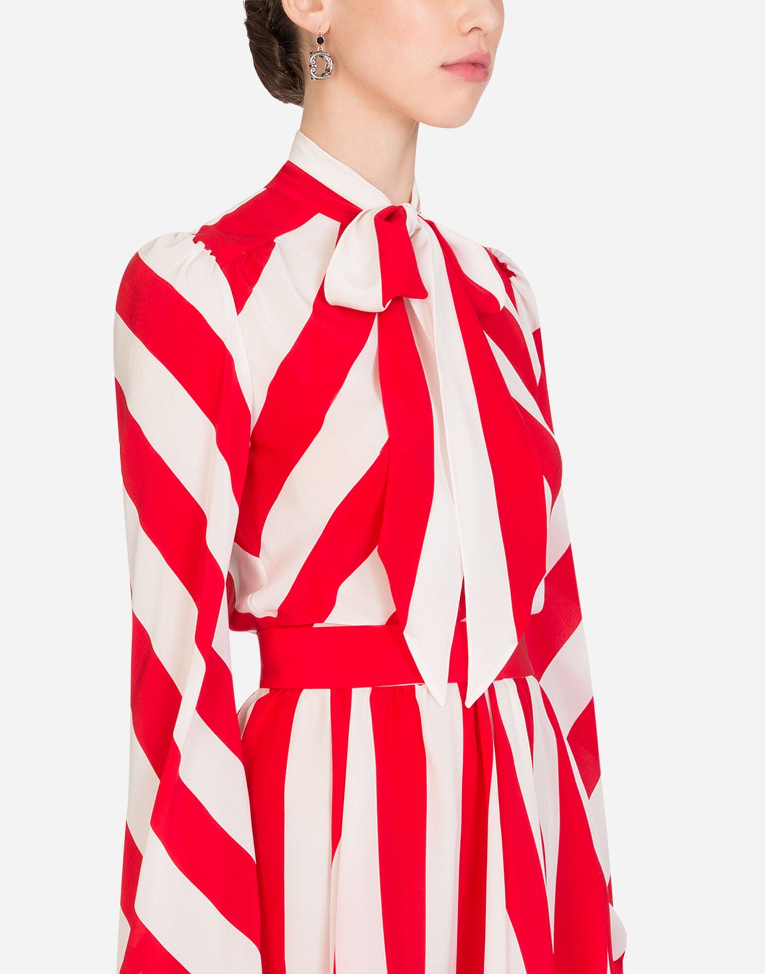 Dolce & Gabbana Striped Crepe De Chine Minidress