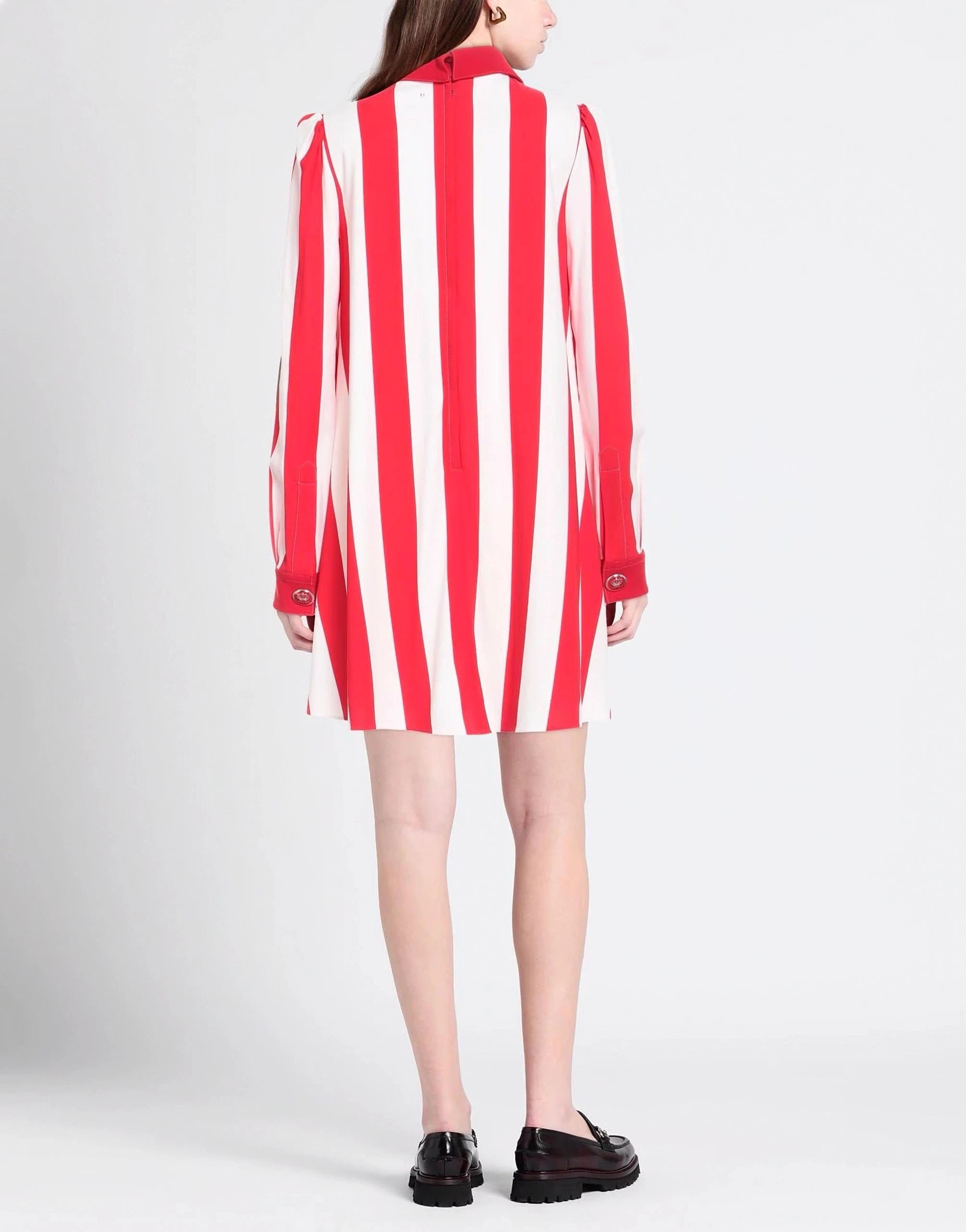 Dolce & Gabbana Striped Crepe De Chine Shirt Minidress