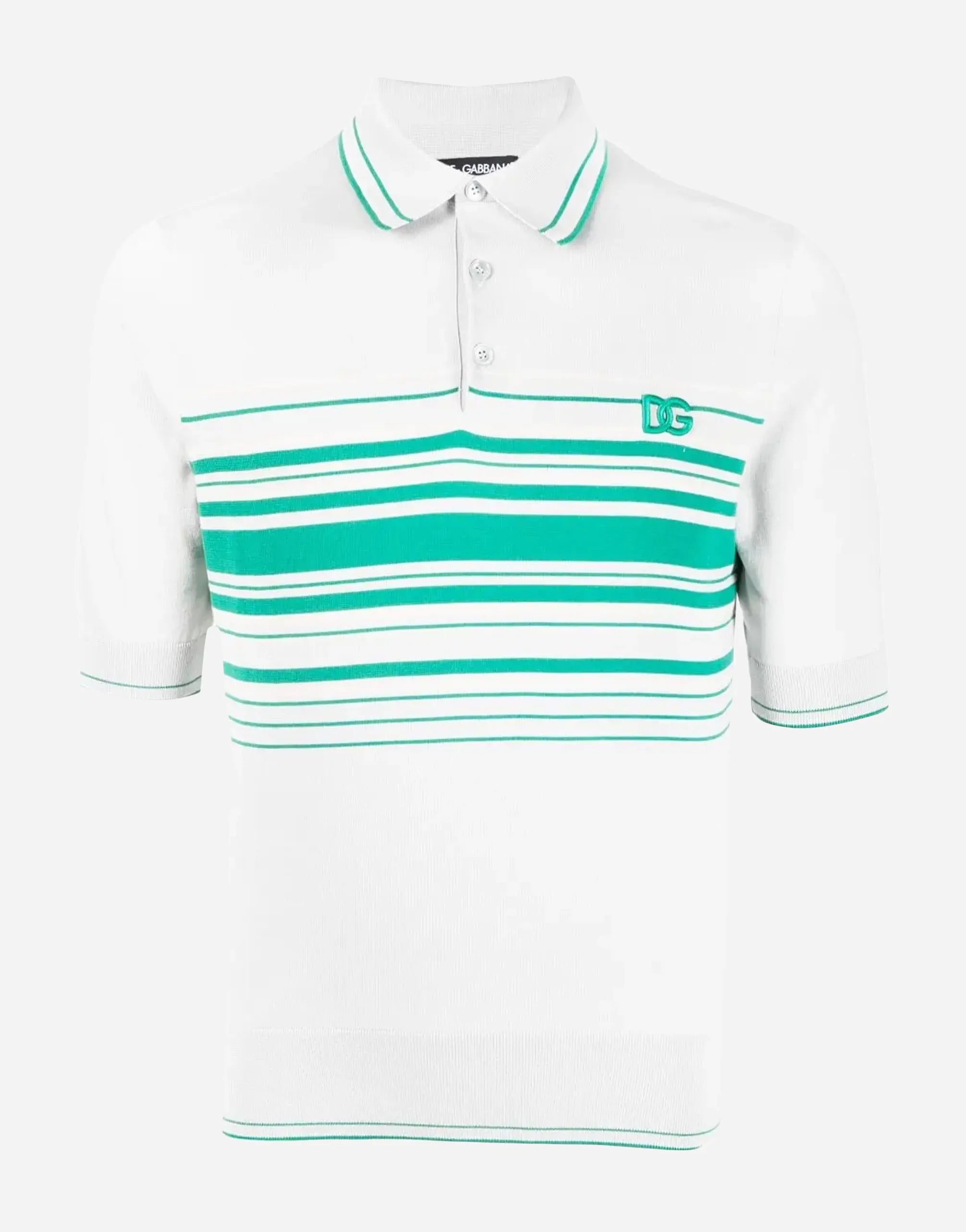 Dolce & Gabbana Striped DG Logo Embroidery Polo Shirt